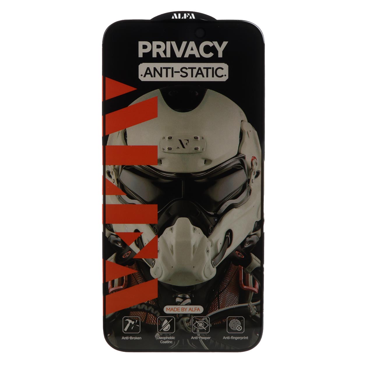 محافظ صفحه نمایش شیشه ای Full Cover ALFA Anti Static Privacy مدل Apple iPhone 15 Pro Max (بدون پک) - اسپه کالا محافظ صفحه نمایش شیشه ای Full Cover ALFA Anti Static Privacy مدل Apple iPhone 15 Pro Max (بدون پک) - تصویر 1
