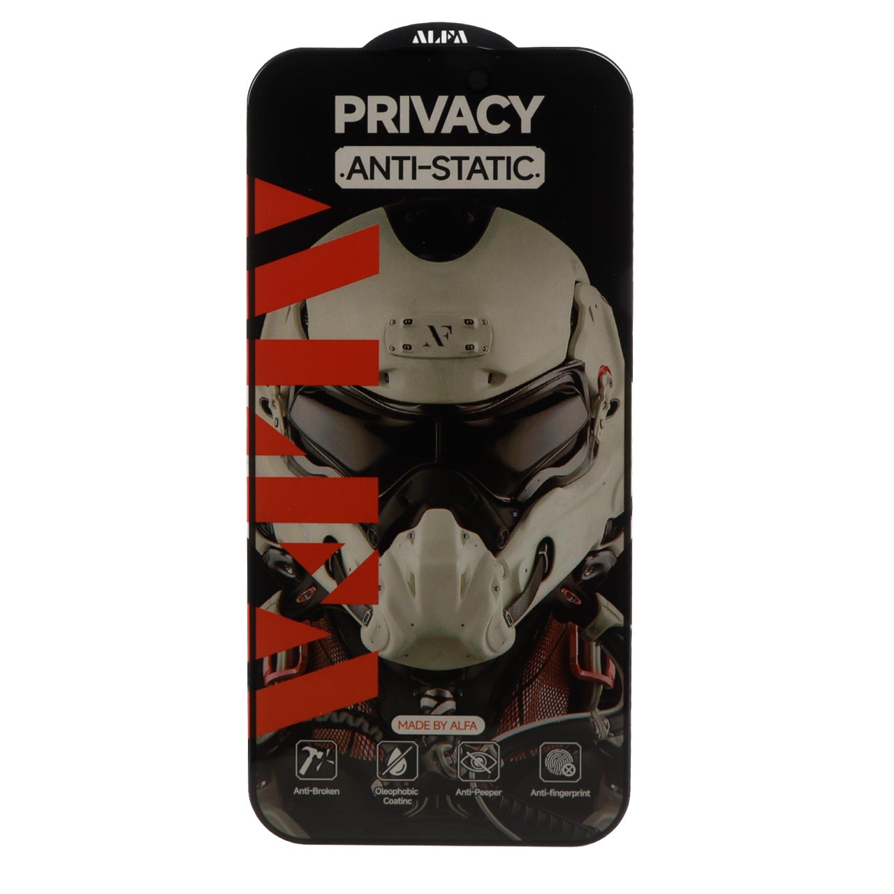 محافظ صفحه نمایش شیشه ای Full Cover ALFA Anti Static Privacy مدل Apple iPhone 16 Pro Max (بدون پک) - اسپه کالا محافظ صفحه نمایش شیشه ای Full Cover ALFA Anti Static Privacy مدل Apple iPhone 16 Pro Max (بدون پک) - تصویر 1
