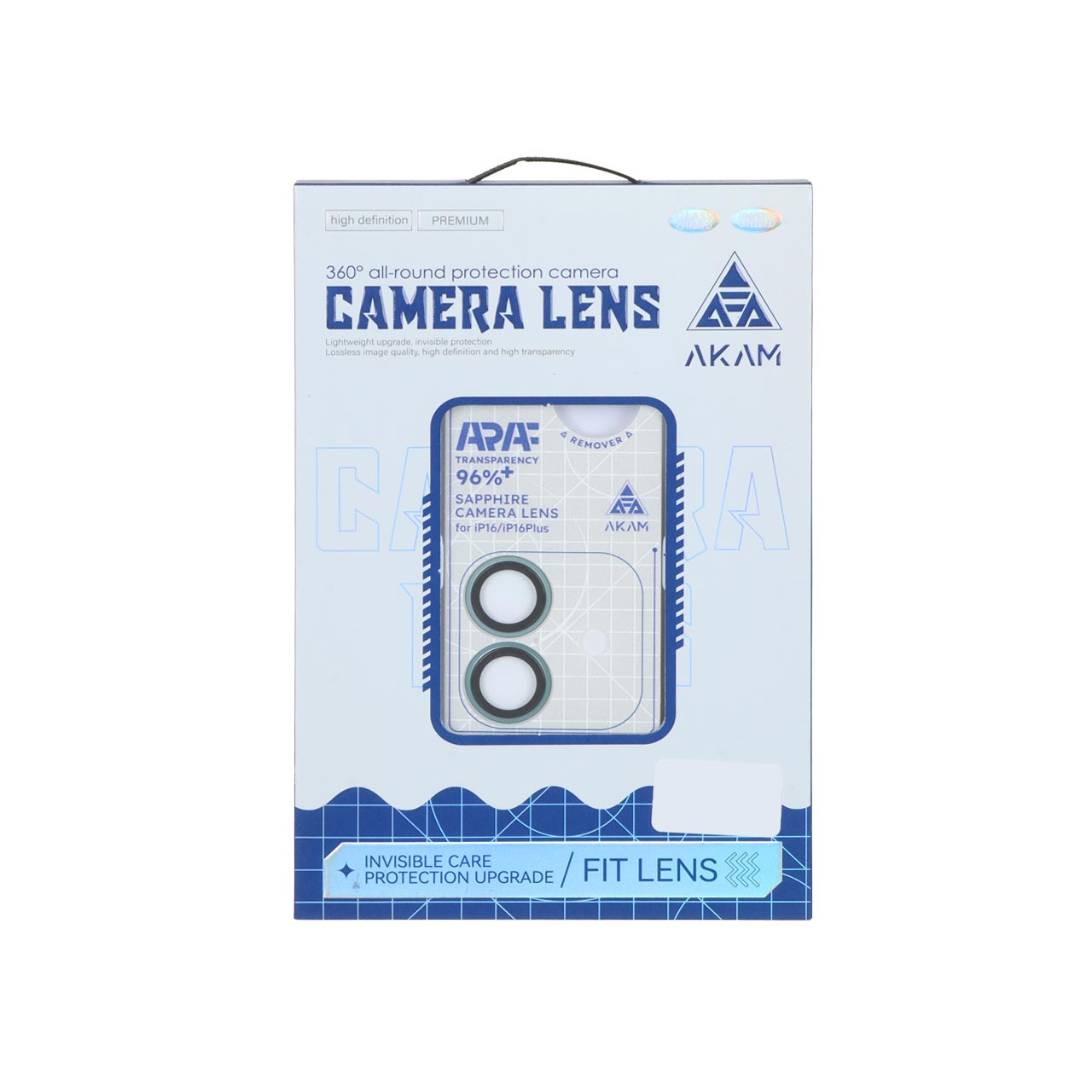 محافظ لنز رینگی اورجینال Akam شابلون دار Apple iPhone 16 / iPhone 16 Plus - آبی روشن (پک دار) - اسپه کالا محافظ لنز رینگی اورجینال Akam شابلون دار Apple iPhone 16 / iPhone 16 Plus - آبی روشن (پک دار) - تصویر 1