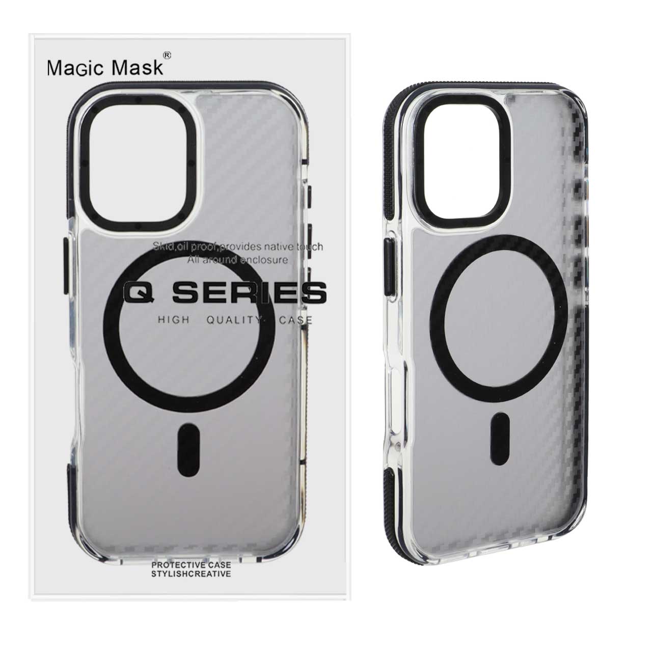قاب اورجینال Q Series پشت کربن MagSafe مدل Apple iPhone 17 - مشکی (پک دار) - اسپه کالا قاب اورجینال Q Series پشت کربن MagSafe مدل Apple iPhone 17 - مشکی (پک دار) - تصویر 1