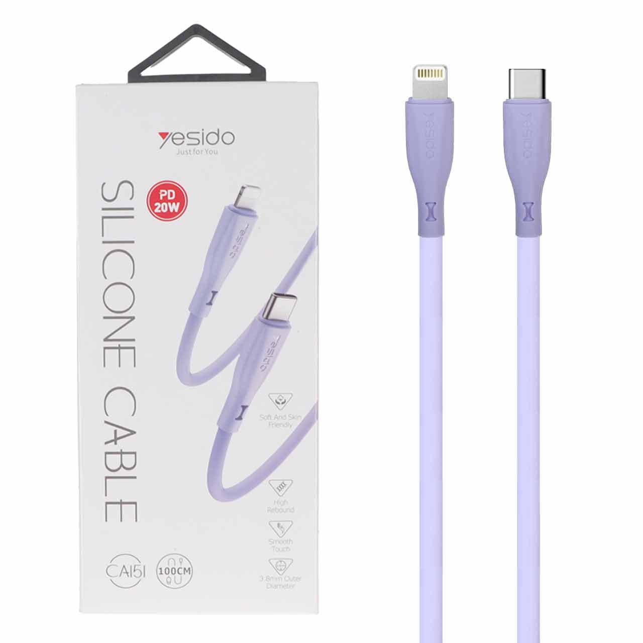کابل شارژ PD و فست Yesido Type-C to Lightning مدل CA151 - یاسی (گارانتی 18 ماه تعویض نیکان همراه) - اسپه کالا کابل شارژ PD و فست Yesido Type-C to Lightning مدل CA151 - یاسی (گارانتی 18 ماه تعویض نیکان همراه) - تصویر 1