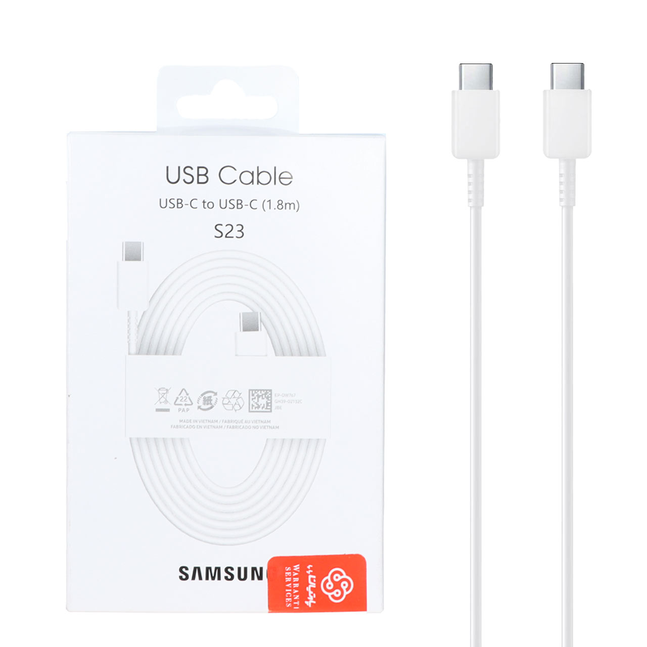 کابل شارژ 1.8 متری فست و Samsung Type-C to Type PD مدل EP-DW767 - سفید - (گارانتی پارتیان پایا) - اسپه کالا کابل شارژ 1.8 متری فست و Samsung Type-C to Type PD مدل EP-DW767 - سفید - (گارانتی پارتیان پایا) - تصویر 1
