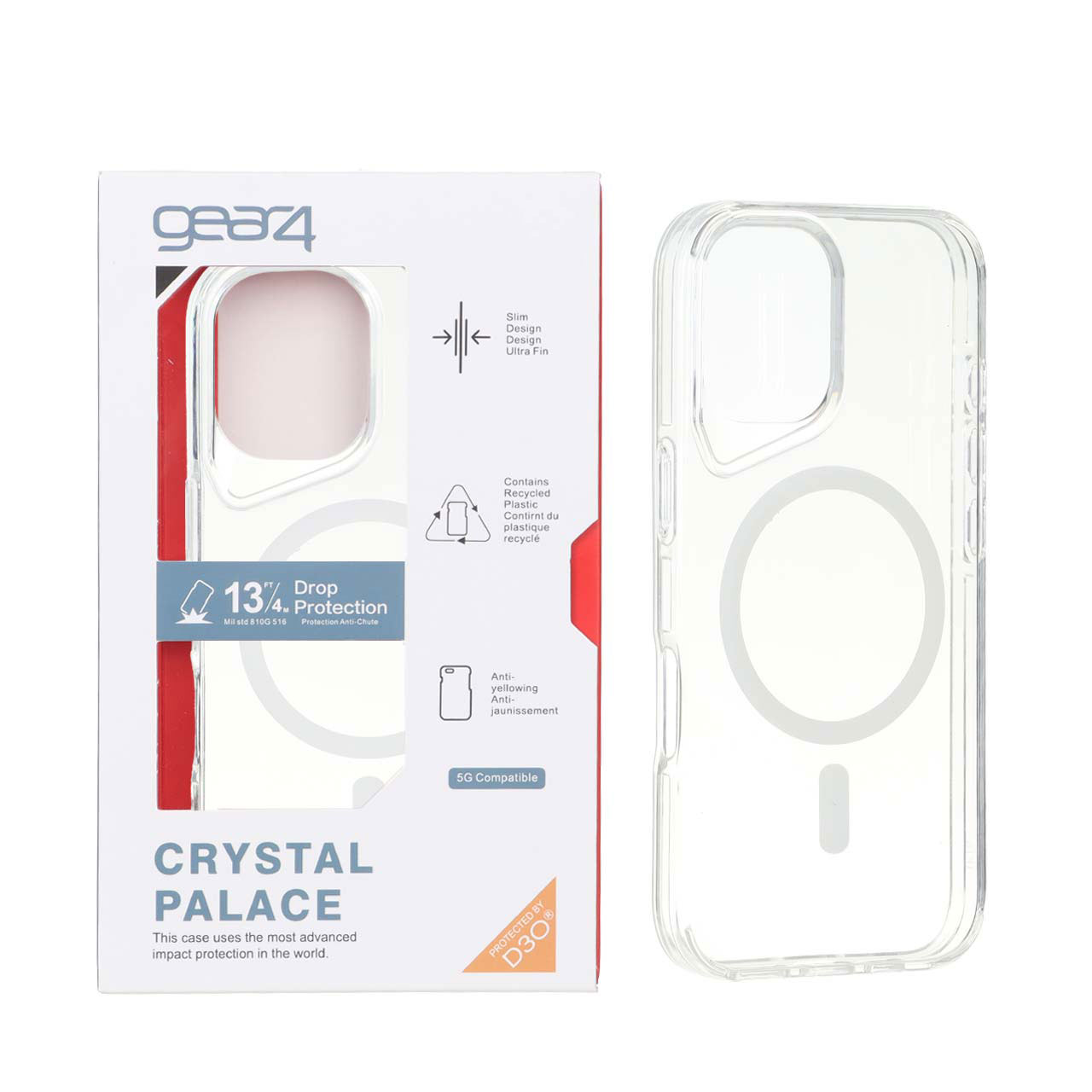 قاب اورجینال Gear4 Crystal palace شفاف White MagSafe مدل Apple iPhone 16 (پک دار) - اسپه کالا قاب اورجینال Gear4 Crystal palace شفاف White MagSafe مدل Apple iPhone 16 (پک دار) - تصویر 1