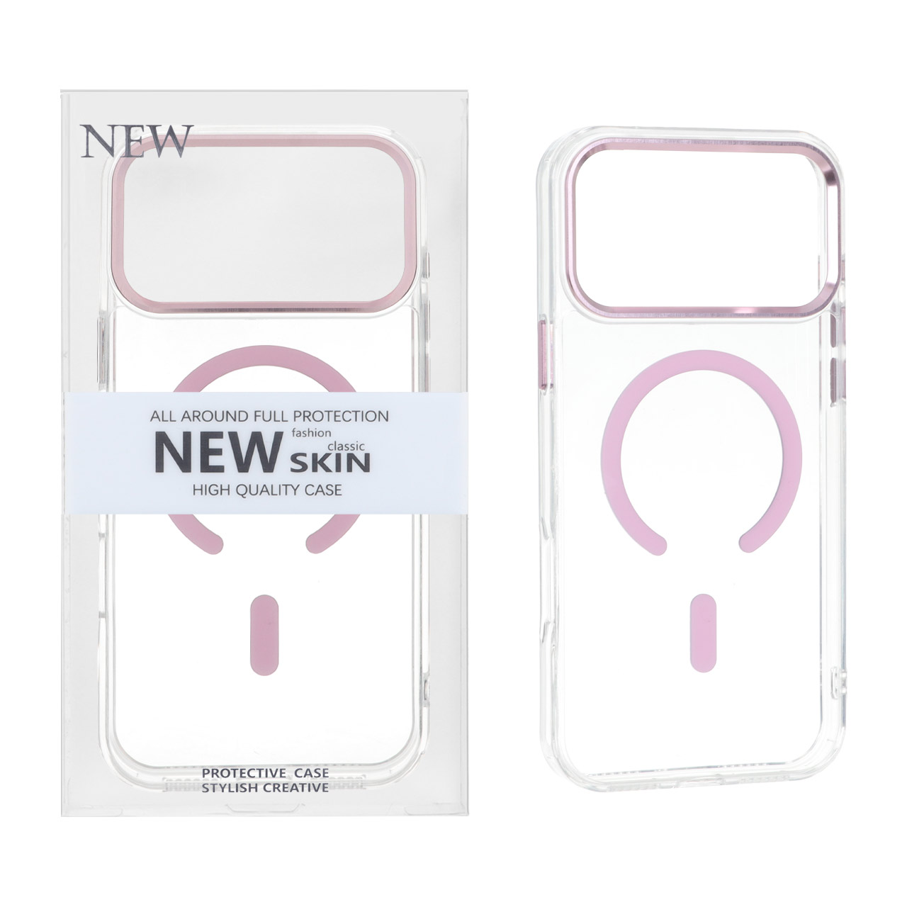 قاب اورجینال New Skin شفاف MagSafe پشت سخت لنز آلومینیومی Apple iPhone 17 Pro Max - صورتی (پک دار) - اسپه کالا قاب اورجینال New Skin شفاف MagSafe پشت سخت لنز آلومینیومی Apple iPhone 17 Pro Max - صورتی (پک دار) - تصویر 1