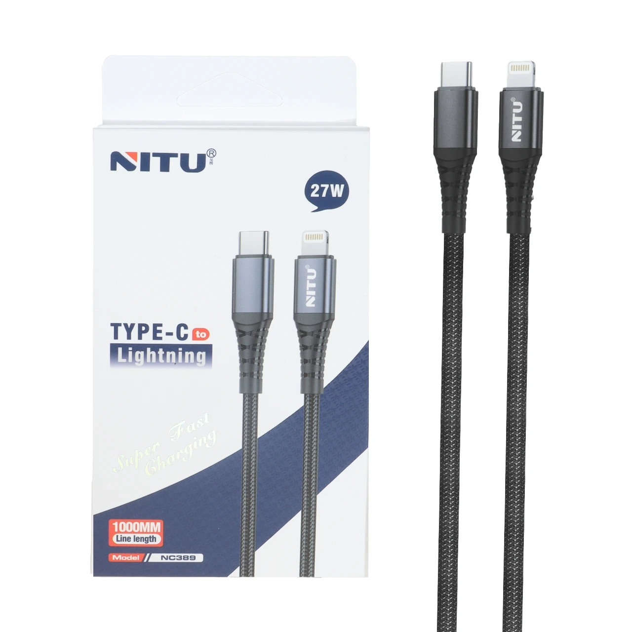 کابل شارژ فست Nitu Type-C To Lightning مدل NC389 27W - مشکی (گارانتی 18 ماهه تعویض نیکان همراه) - اسپه کالا کابل شارژ فست Nitu Type-C To Lightning مدل NC389 27W - مشکی (گارانتی 18 ماهه تعویض نیکان همراه) - تصویر 1