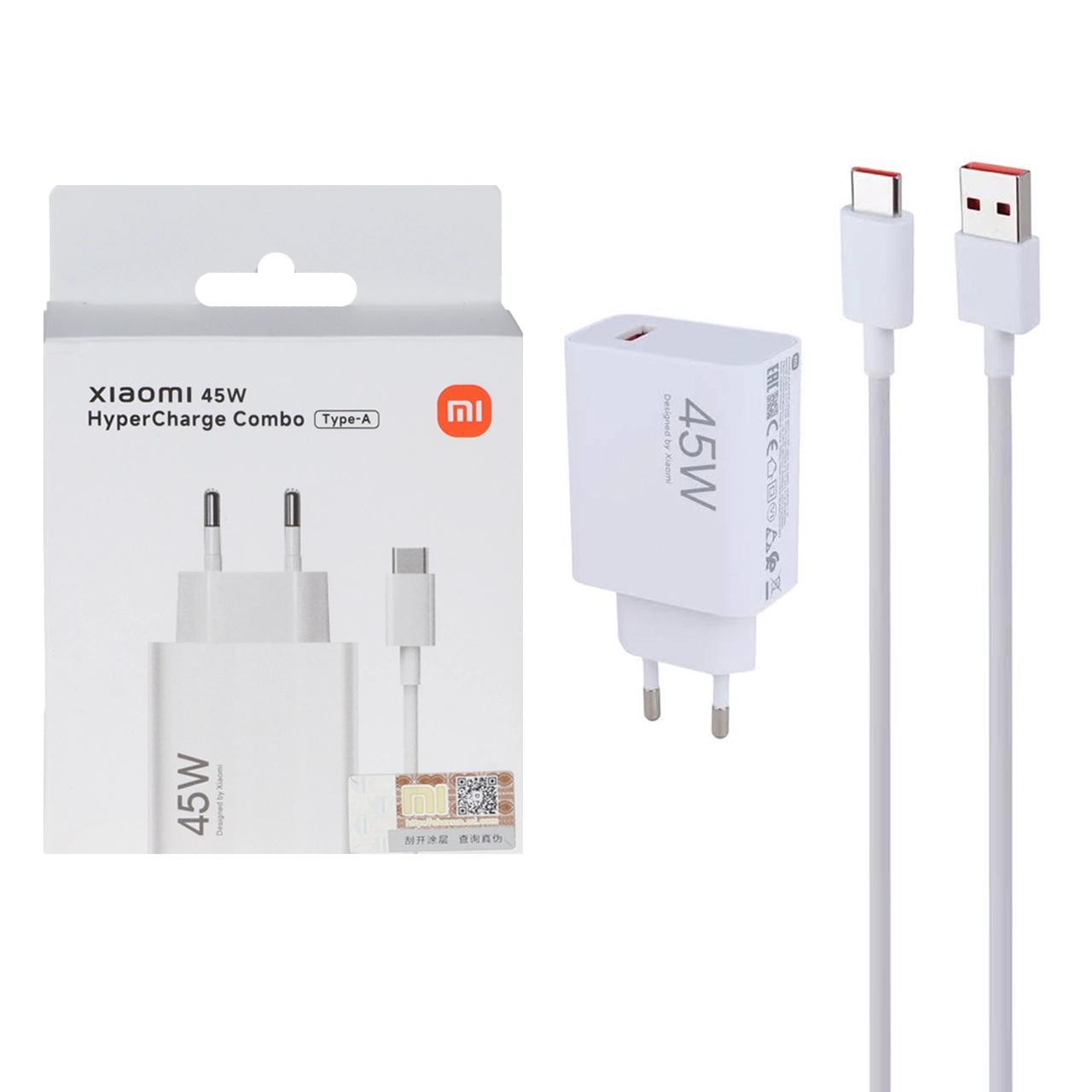 شارژر دیواری فست تک پورت Xiaomi مدل MDY-17-EF 45W به همراه کابل شارژ Type-C - سفید - MMX (اصل چین) - اسپه کالا شارژر دیواری فست تک پورت Xiaomi مدل MDY-17-EF 45W به همراه کابل شارژ Type-C - سفید - MMX (اصل چین) - تصویر 1