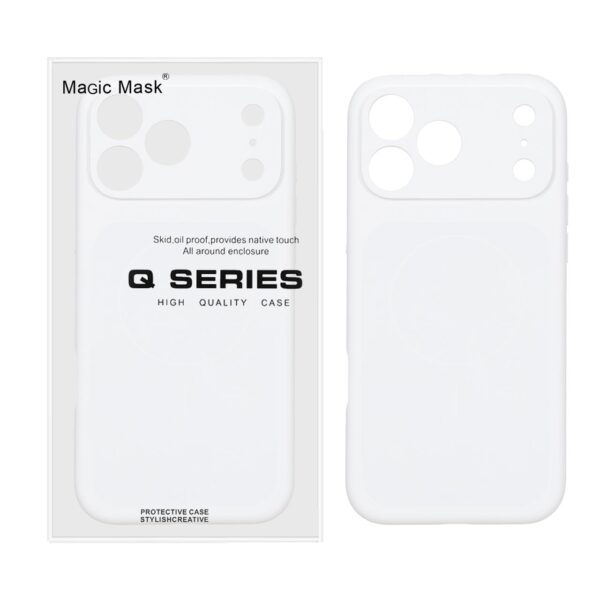 قاب اورجینال سیلیکونی پاک کنی Liquid Silicon MagSafe مدل Apple iPhone 17 Pro Max - سفید (پک دار)