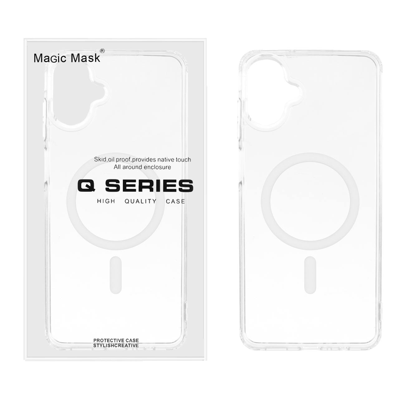 قاب اورجینال Magic Mask پشت سخت شفاف MagSafe دور ژله ای Samsung Galaxy A07 - سفید (پک دار) - اسپه کالا قاب اورجینال Magic Mask پشت سخت شفاف MagSafe دور ژله ای Samsung Galaxy A07 - سفید (پک دار) - تصویر 1