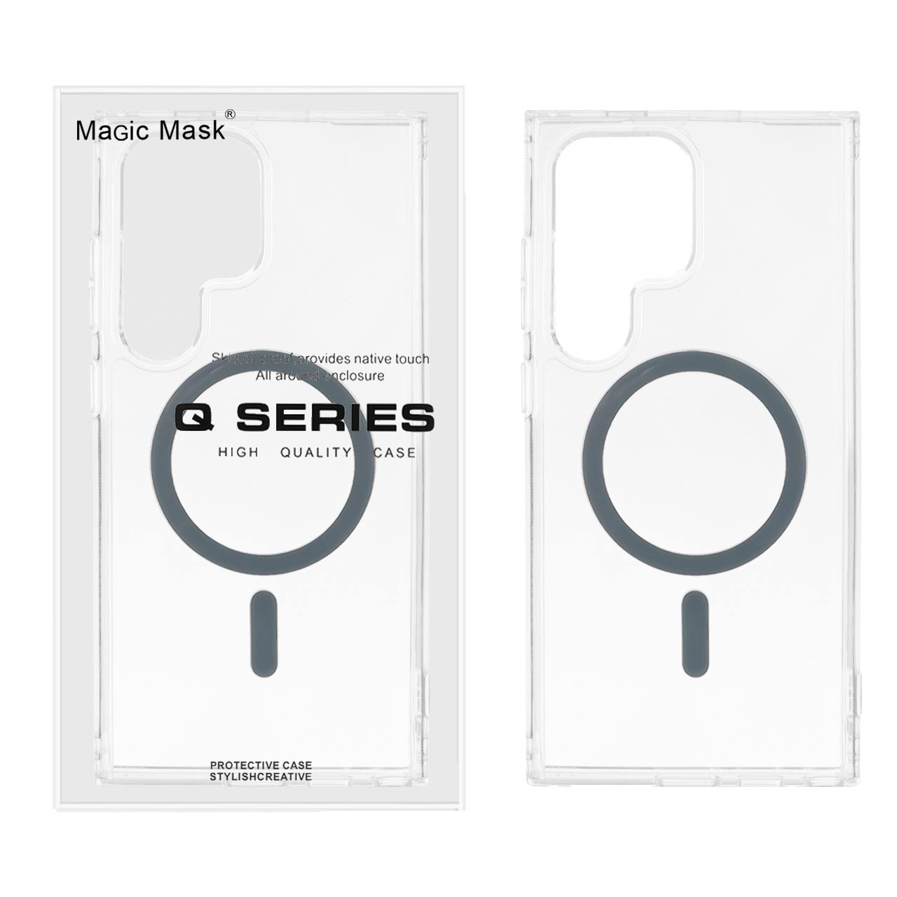 قاب اورجینال Magic Mask پشت سخت شفاف MagSafe دور ژله ای Samsung Galaxy S24 Ultra - خاکستری (پک دار) - اسپه کالا قاب اورجینال Magic Mask پشت سخت شفاف MagSafe دور ژله ای Samsung Galaxy S24 Ultra - خاکستری (پک دار) - تصویر 1