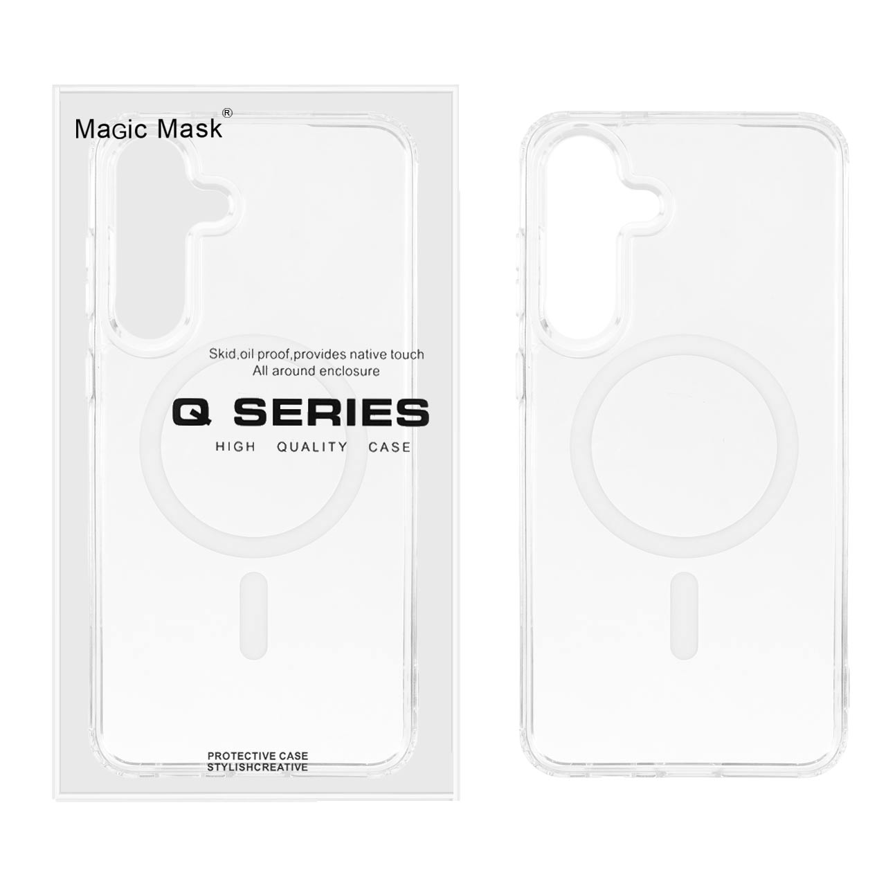 قاب اورجینال Magic Mask پشت سخت شفاف MagSafe دور ژله ای Samsung Galaxy S25 FE - سفید (پک دار) - اسپه کالا قاب اورجینال Magic Mask پشت سخت شفاف MagSafe دور ژله ای Samsung Galaxy S25 FE - سفید (پک دار) - تصویر 1