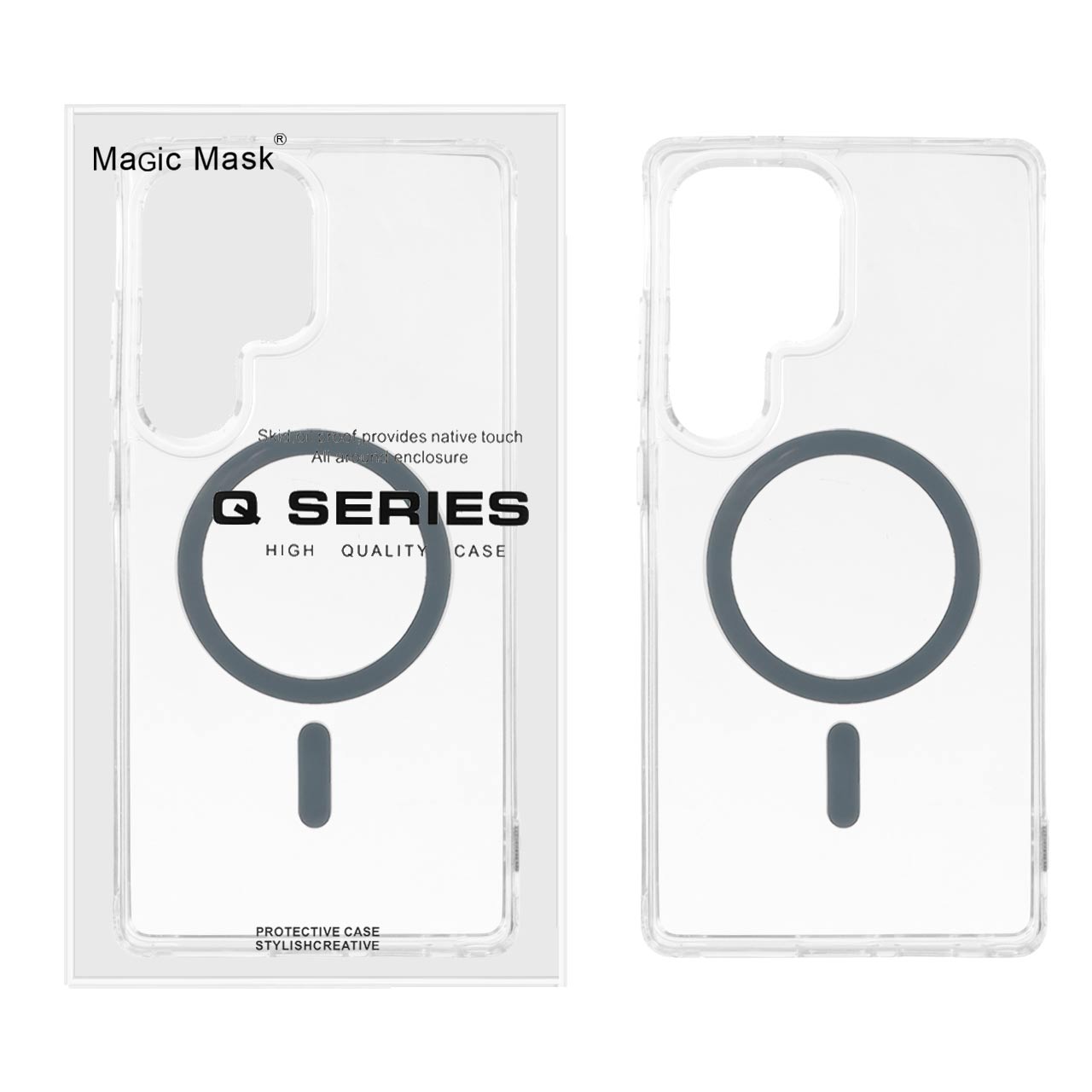 قاب اورجینال Magic Mask پشت سخت شفاف MagSafe دور ژله ای Samsung Galaxy S25 Ultra - خاکستری (پک دار) - اسپه کالا قاب اورجینال Magic Mask پشت سخت شفاف MagSafe دور ژله ای Samsung Galaxy S25 Ultra - خاکستری (پک دار) - تصویر 1