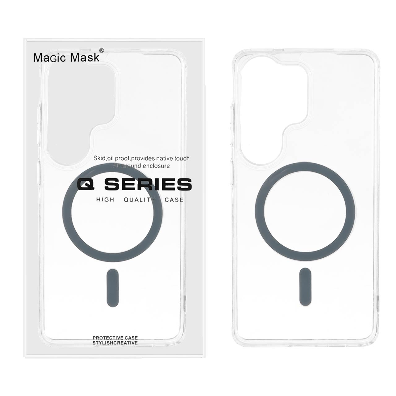 قاب اورجینال Magic Mask پشت سخت شفاف MagSafe دور ژله ای Samsung Galaxy S26 Ultra - خاکستری (پک دار) - اسپه کالا قاب اورجینال Magic Mask پشت سخت شفاف MagSafe دور ژله ای Samsung Galaxy S26 Ultra - خاکستری (پک دار) - تصویر 1