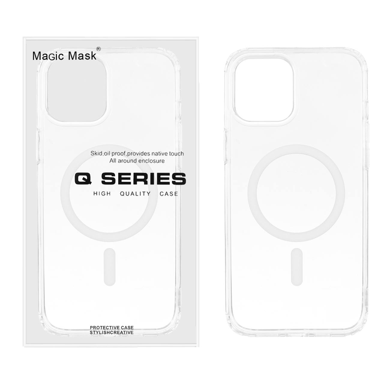 قاب اورجینال Magic Mask پشت سخت شفاف MagSafe دور ژله ای Apple iPhone 12 Pro Max - سفید (پک دار) - اسپه کالا قاب اورجینال Magic Mask پشت سخت شفاف MagSafe دور ژله ای Apple iPhone 12 Pro Max - سفید (پک دار) - تصویر 1