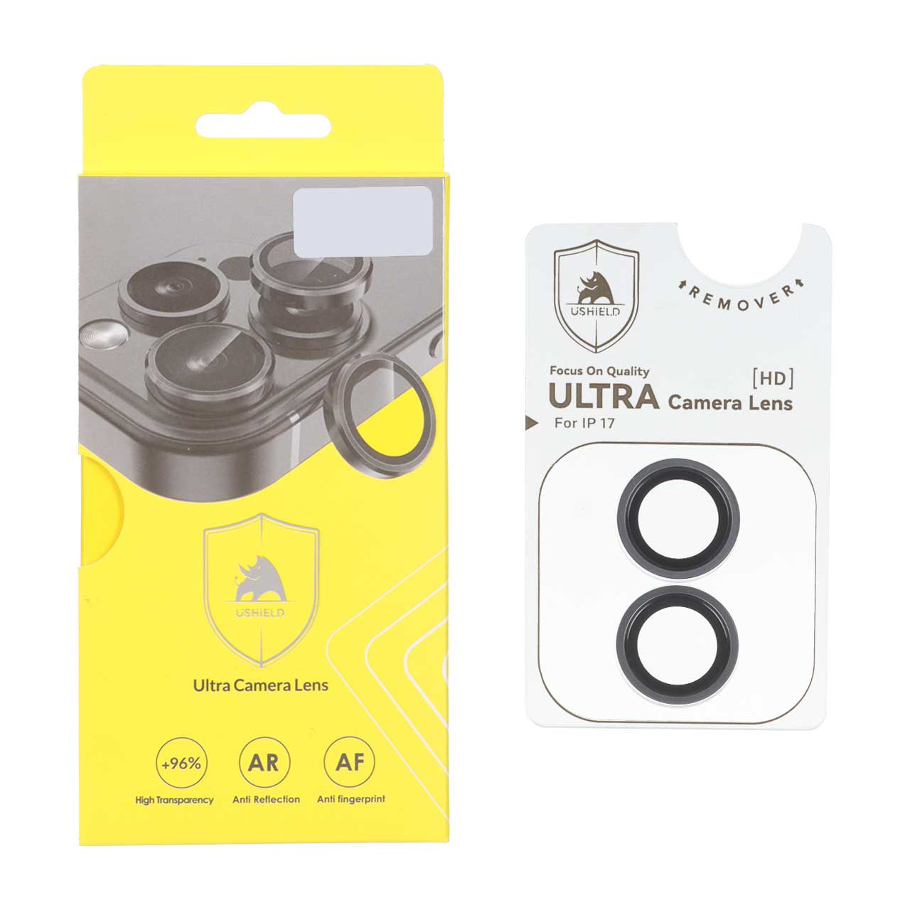 محافظ لنز رینگی اورجینال Ultra Camera Lens Ushield شابلون دار Apple iPhone 17 - مشکی (پک دار) - اسپه کالا محافظ لنز رینگی اورجینال Ultra Camera Lens Ushield شابلون دار Apple iPhone 17 - مشکی (پک دار) - تصویر 1