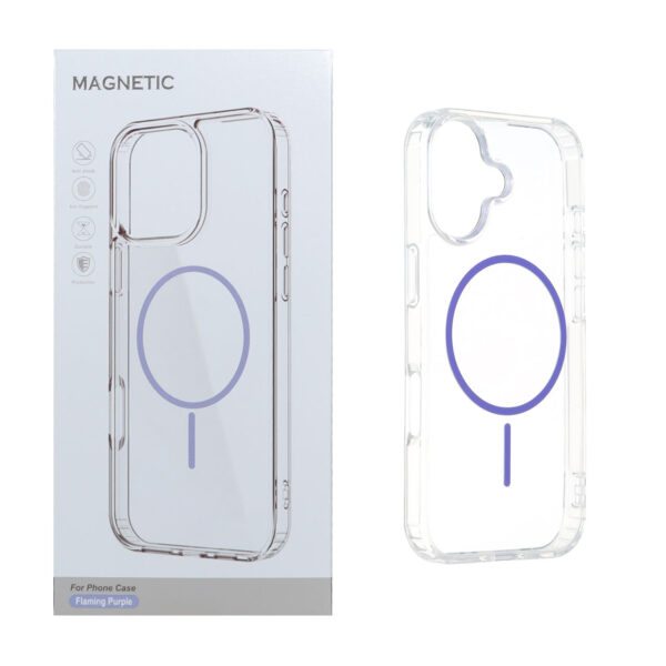 قاب اورجینال Magnetic دور ژله ای MagSafe مدل Apple iPhone 17 - بنفش روشن (پک دار)