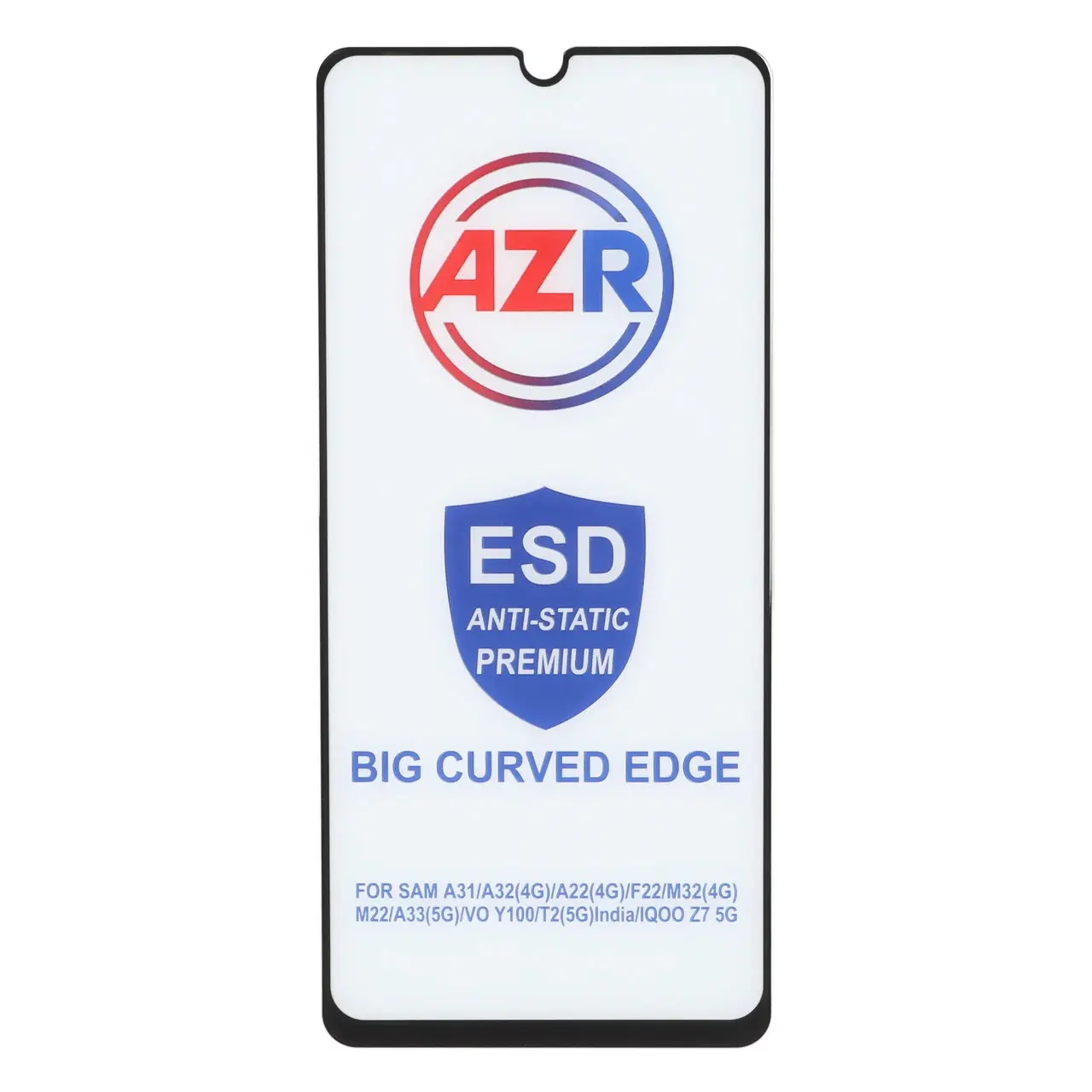 محافظ صفحه نمایش شیشه ای AZR - Big curved ESD Anti Static مدل Samsung Galaxy A31 / A32 4G / A33 5G / A22 4G / F22 4G / M22 / M32 4G - اسپه کالا محافظ صفحه نمایش شیشه ای AZR - Big curved ESD Anti Static مدل Samsung Galaxy A31 / A32 4G / A33 5G / A22 4G / F22 4G / M22 / M32 4G - تصویر 1