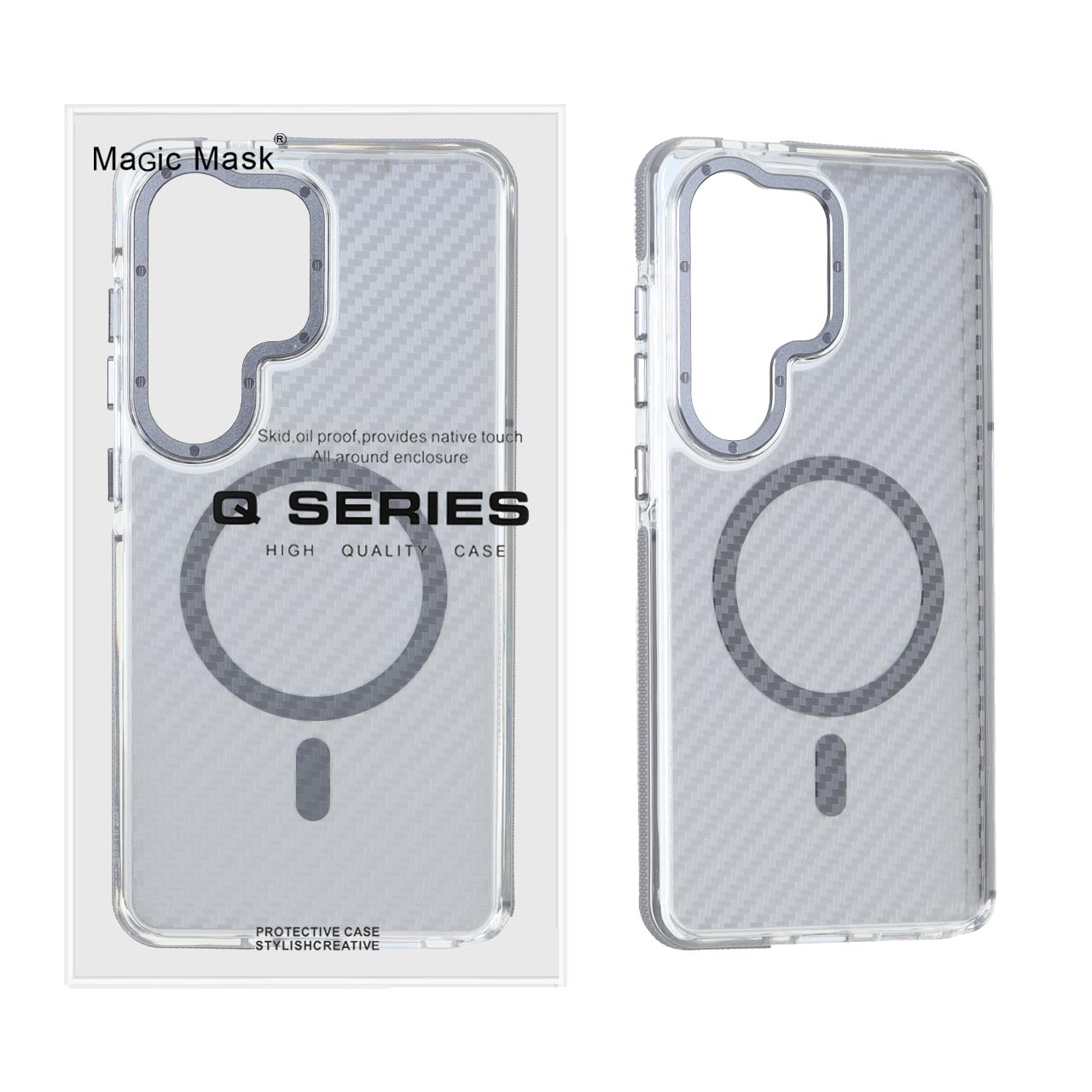 قاب اورجینال Q Series پشت کربن MagSafe مدل Samsung Galaxy S26 Ultra - خاکستری (پک دار) - اسپه کالا قاب اورجینال Q Series پشت کربن MagSafe مدل Samsung Galaxy S26 Ultra - خاکستری (پک دار) - تصویر 1