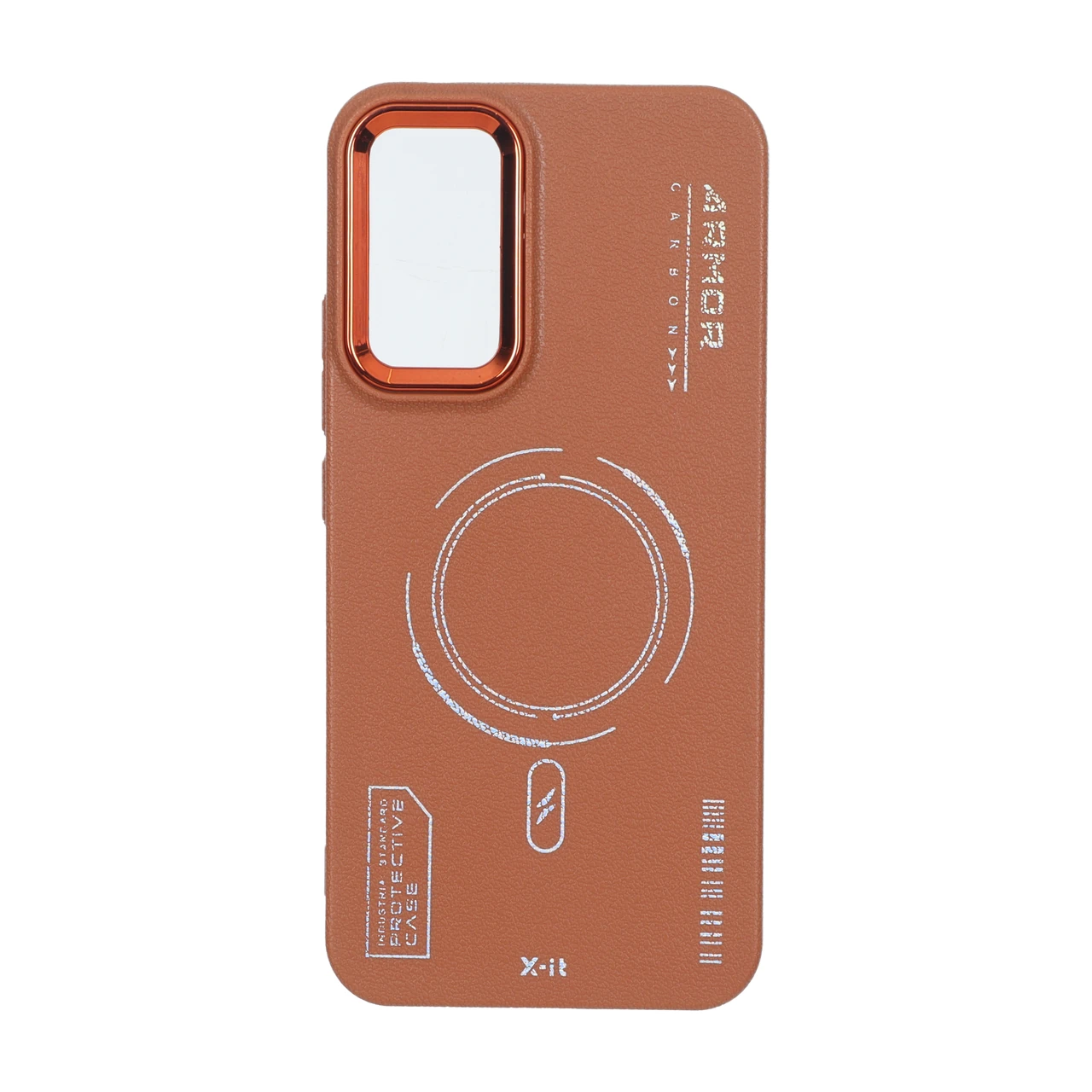 قاب Armor لنز متال Texture طرح مگ سیف Samsung Galaxy A34 - قهوه ای - اسپه کالا قاب Armor لنز متال Texture طرح مگ سیف Samsung Galaxy A34 - قهوه ای - تصویر 1
