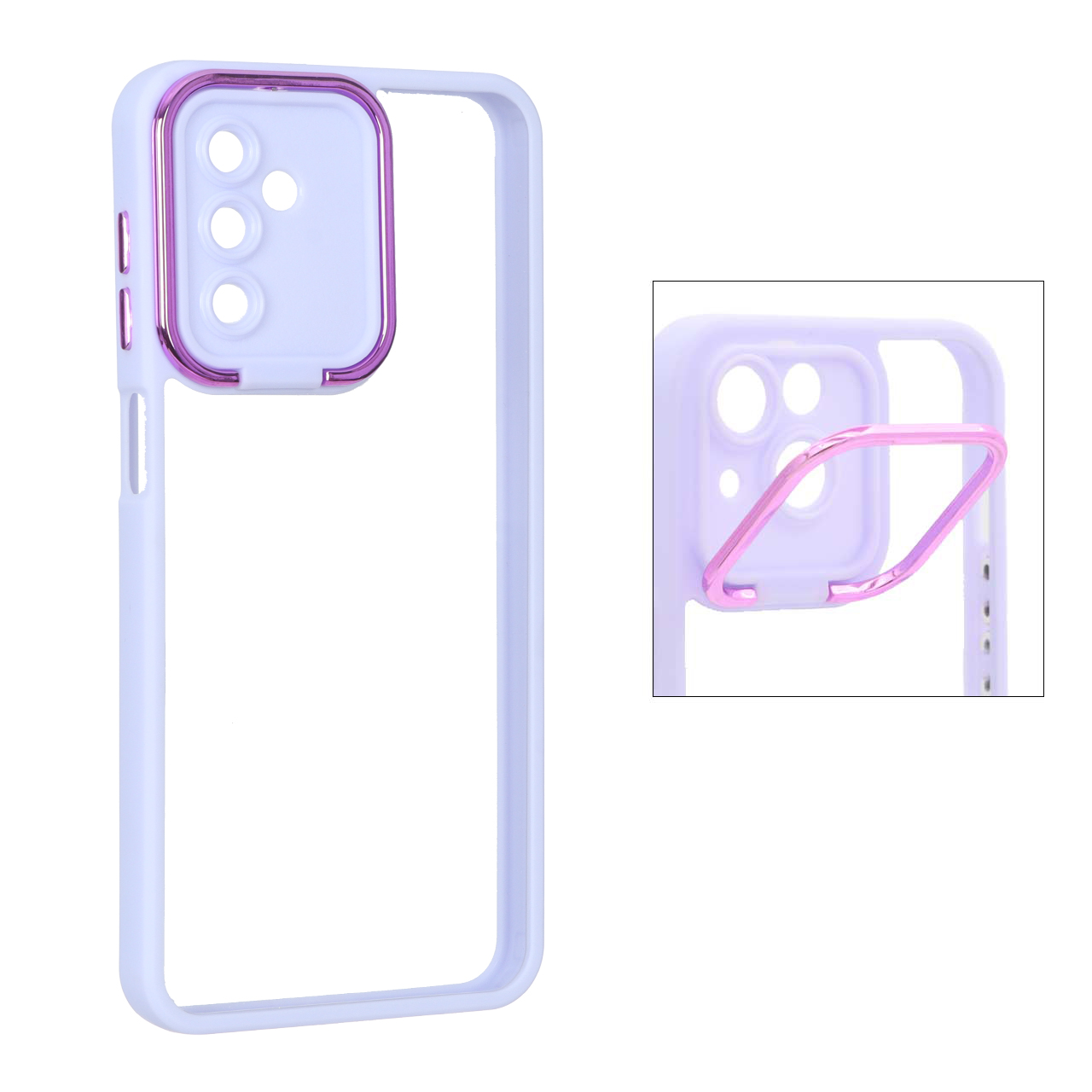قاب شفاف New skin استند دار Samsung Galaxy A13 5G / A04s / M13 4G / M23 / F13 - یاسی - اسپه کالا قاب شفاف New skin استند دار Samsung Galaxy A13 5G / A04s / M13 4G / M23 / F13 - یاسی - تصویر 1