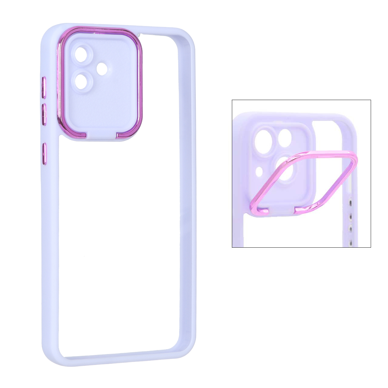 قاب شفاف New skin استند دار Samsung Galaxy A04 / M13 5G - یاسی - اسپه کالا قاب شفاف New skin استند دار Samsung Galaxy A04 / M13 5G - یاسی - تصویر 1