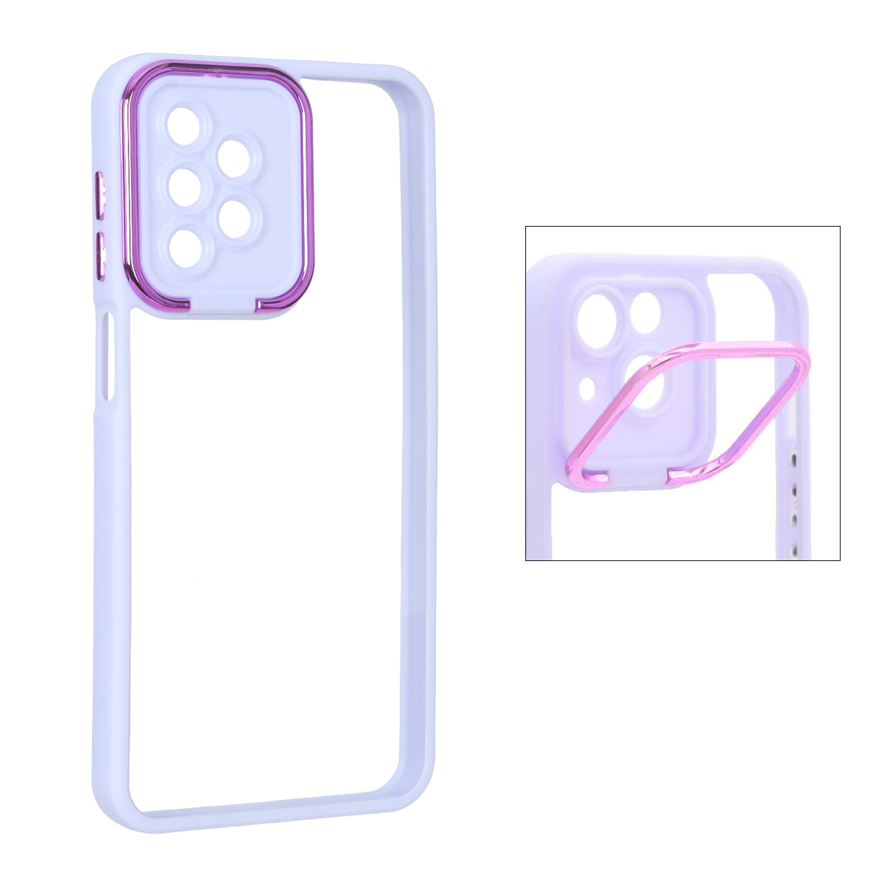 قاب شفاف New skin استند دار Samsung Galaxy A23 - یاسی - اسپه کالا قاب شفاف New skin استند دار Samsung Galaxy A23 - یاسی - تصویر 1