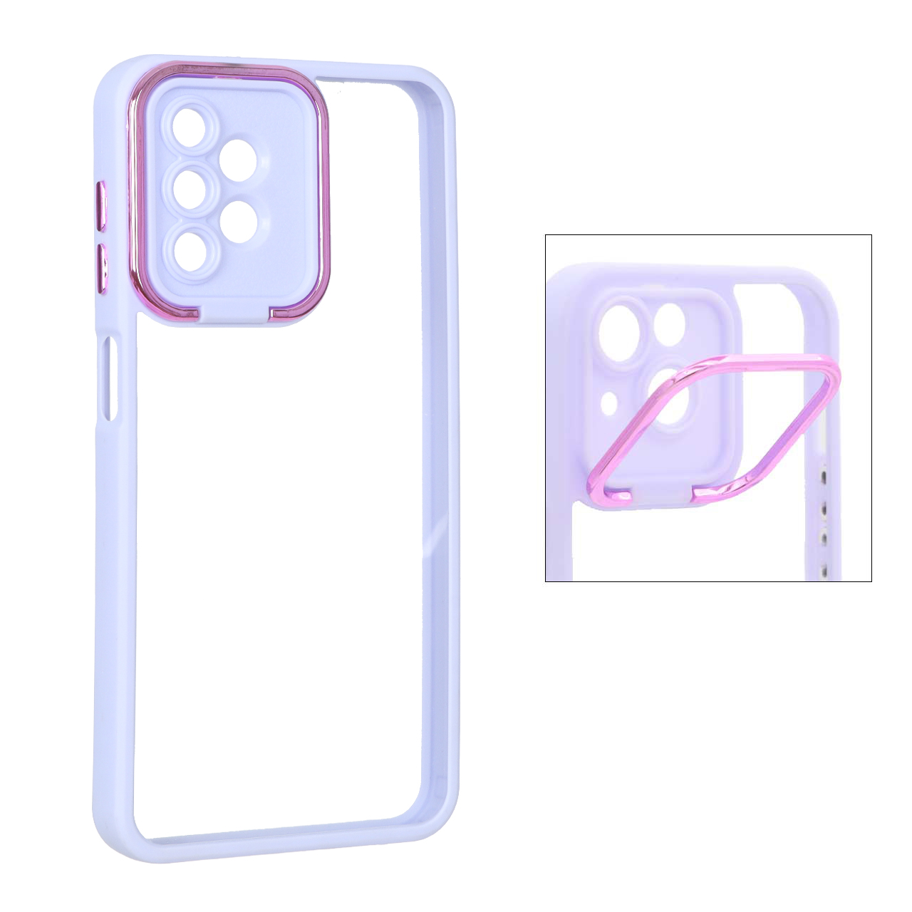 قاب شفاف New skin استند دار Samsung Galaxy A13 4G - یاسی - اسپه کالا قاب شفاف New skin استند دار Samsung Galaxy A13 4G - یاسی - تصویر 1