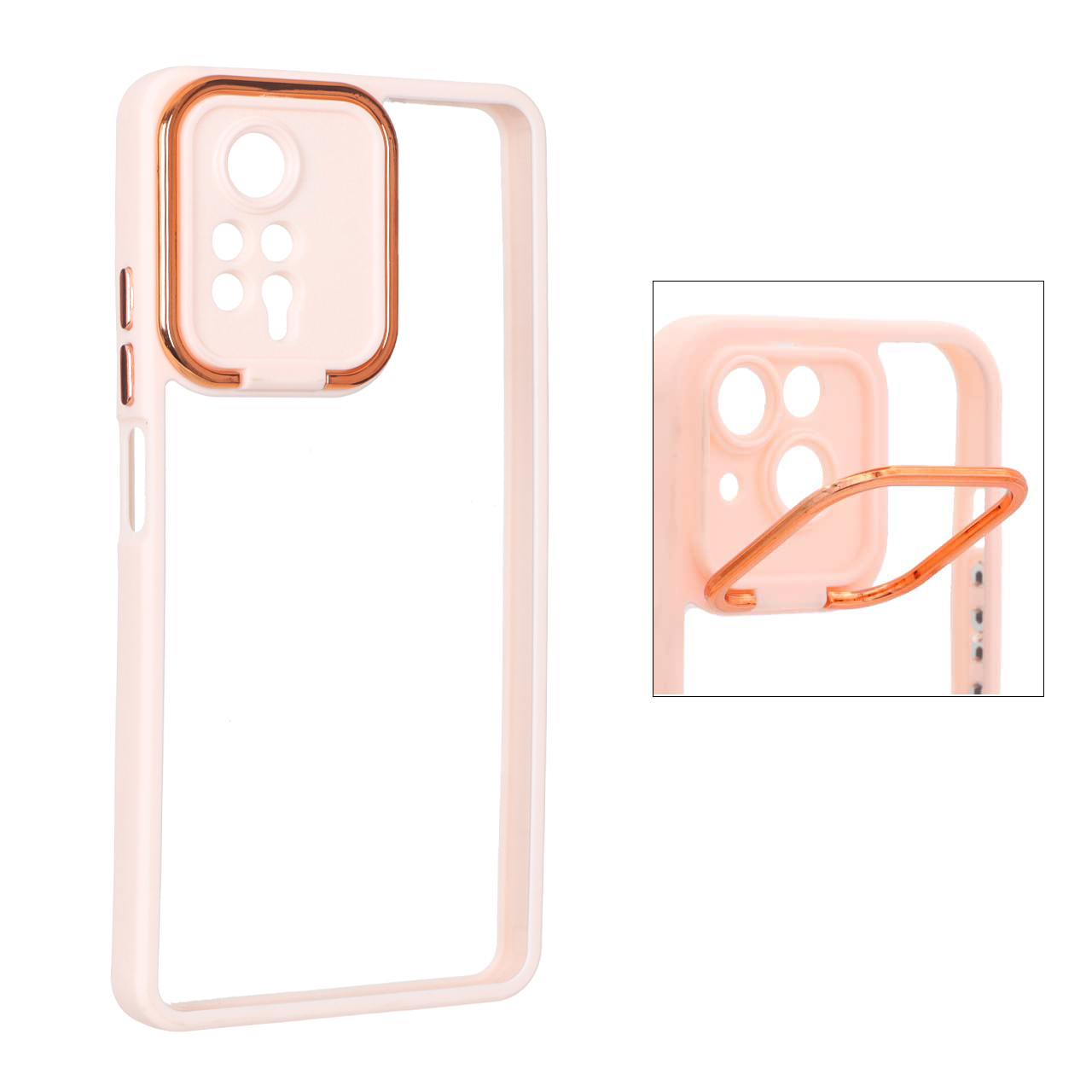 قاب شفاف New skin استند دار Xiaomi Redmi Note 12 Pro 4G / Redmi Note 11 Pro - گلبهی - اسپه کالا قاب شفاف New skin استند دار Xiaomi Redmi Note 12 Pro 4G / Redmi Note 11 Pro - گلبهی - تصویر 1
