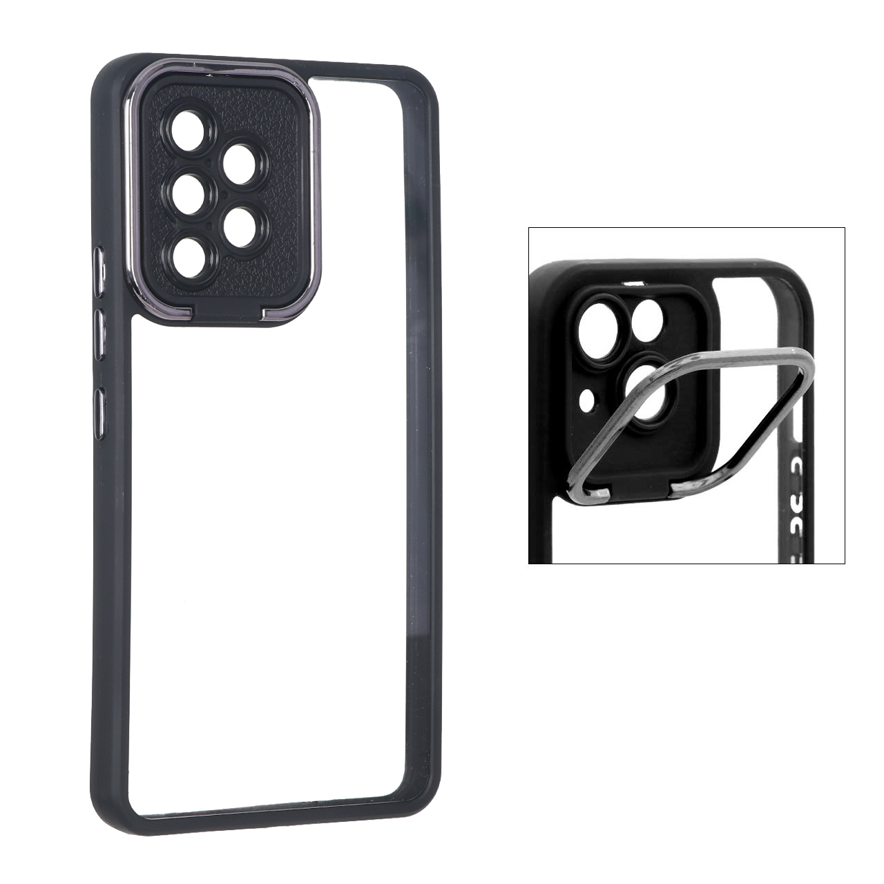 قاب شفاف New skin استند دار Samsung Galaxy A53 - مشکی - اسپه کالا قاب شفاف New skin استند دار Samsung Galaxy A53 - مشکی - تصویر 1