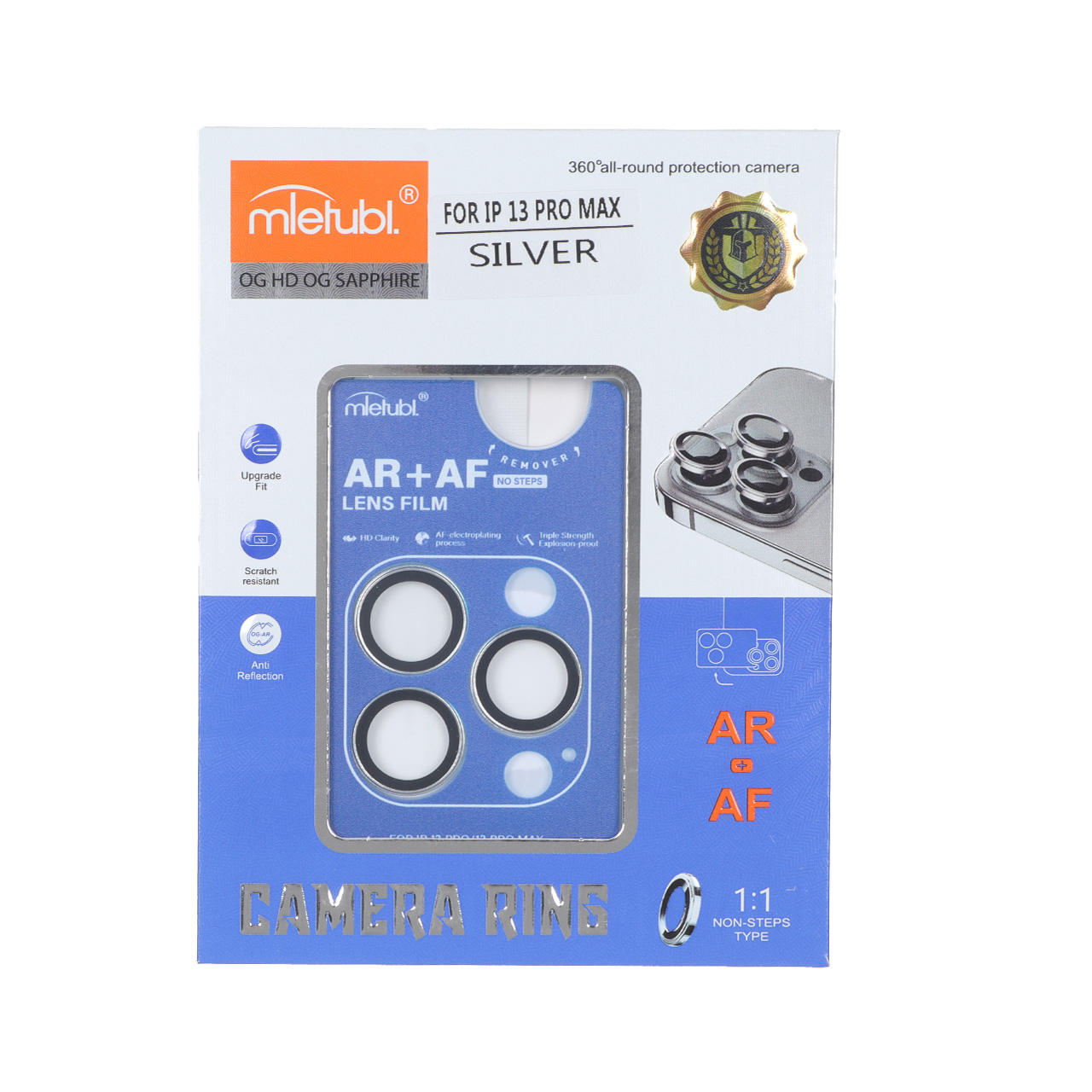 محافظ لنز رینگی اورجینال Mietubl شابلون دار Apple iPhone 13 Pro Max / iPhone 13 Pro - نقره ای (پک دار) - اسپه کالا محافظ لنز رینگی اورجینال Mietubl شابلون دار Apple iPhone 13 Pro Max / iPhone 13 Pro - نقره ای (پک دار) - تصویر 1