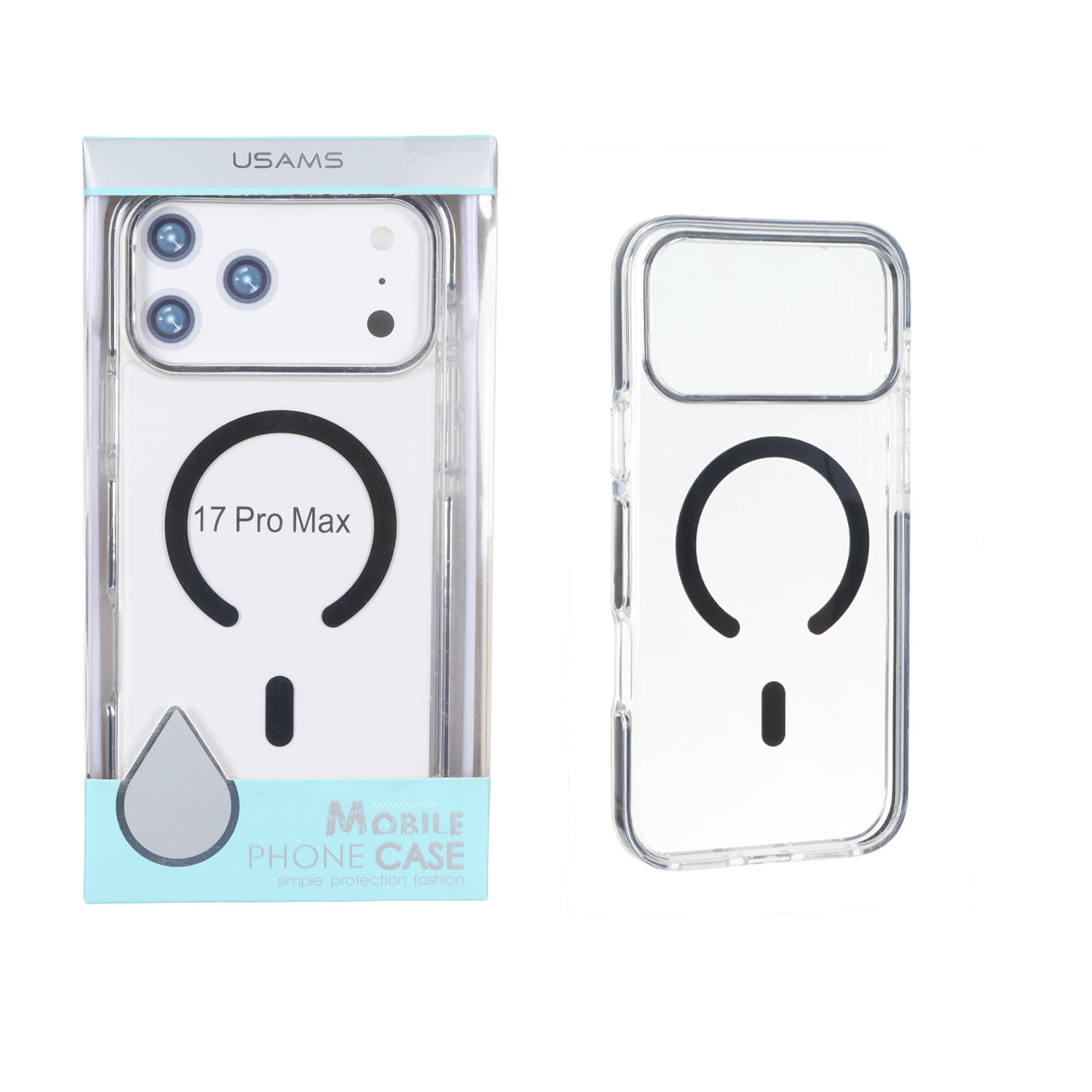 قاب اورجینال Usams پشت سخت شفاف MagSafe دور رنگی Apple iPhone 17 Pro Max - مشکی (پک دار) - اسپه کالا قاب اورجینال Usams پشت سخت شفاف MagSafe دور رنگی Apple iPhone 17 Pro Max - مشکی (پک دار) - تصویر 1