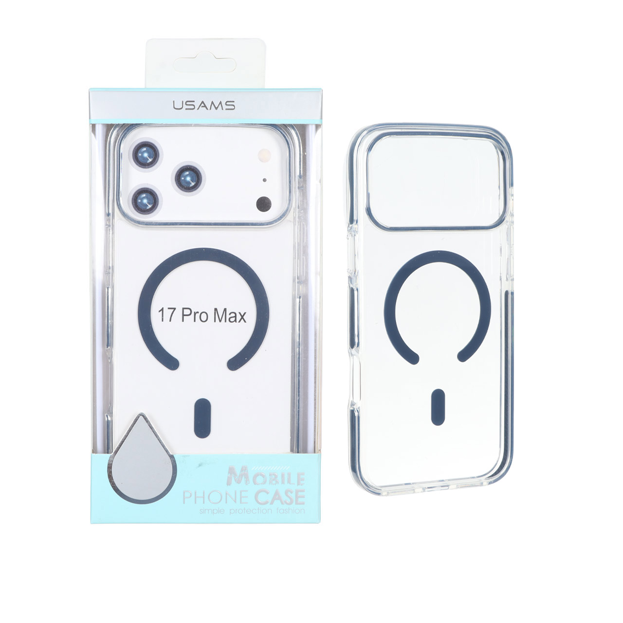 قاب اورجینال Usams پشت سخت شفاف MagSafe دور رنگی Apple iPhone 17 Pro Max - سرمه ای (پک دار) - اسپه کالا قاب اورجینال Usams پشت سخت شفاف MagSafe دور رنگی Apple iPhone 17 Pro Max - سرمه ای (پک دار) - تصویر 1