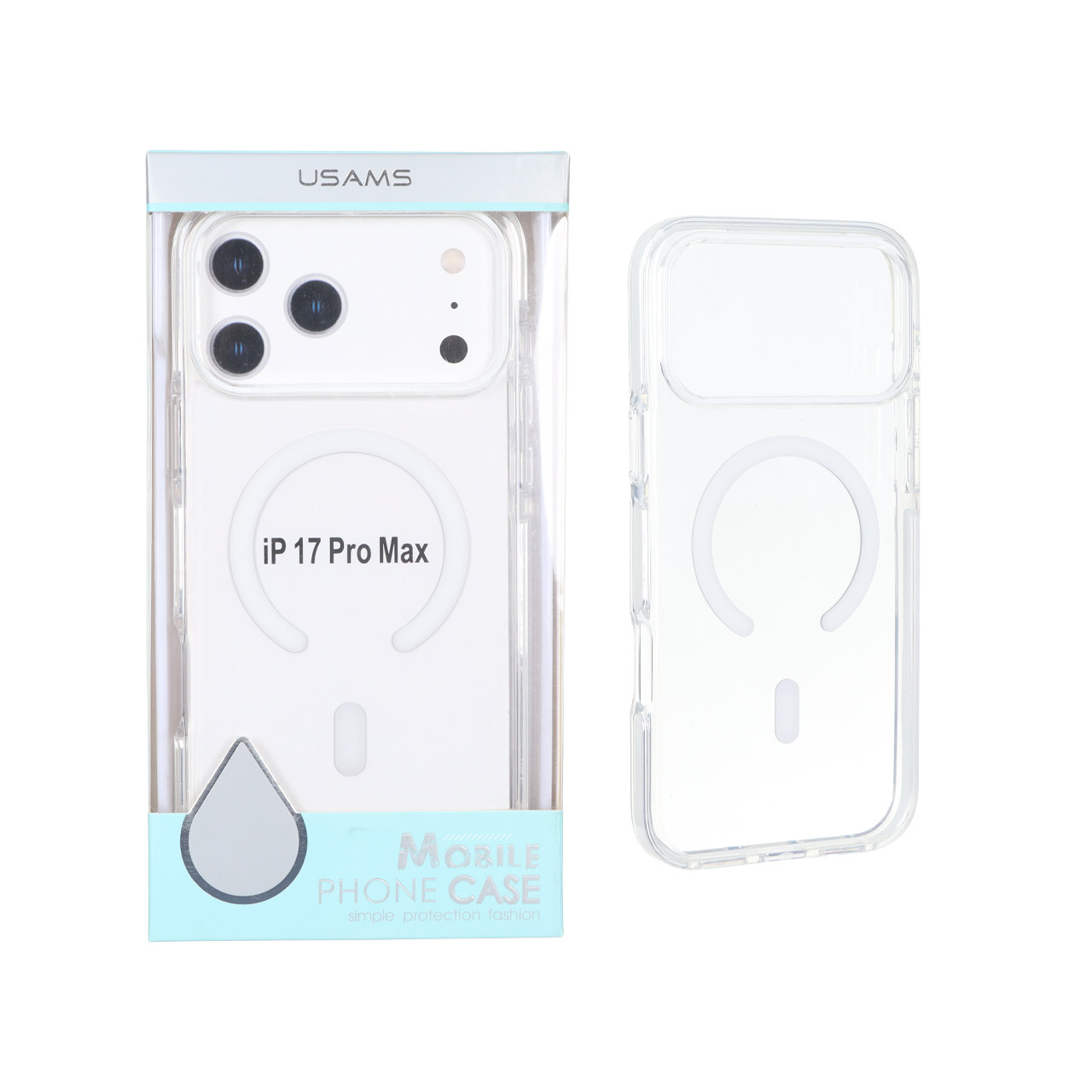 قاب اورجینال Usams پشت سخت شفاف MagSafe دور رنگی Apple iPhone 17 Pro Max - سفید (پک دار) - اسپه کالا قاب اورجینال Usams پشت سخت شفاف MagSafe دور رنگی Apple iPhone 17 Pro Max - سفید (پک دار) - تصویر 1