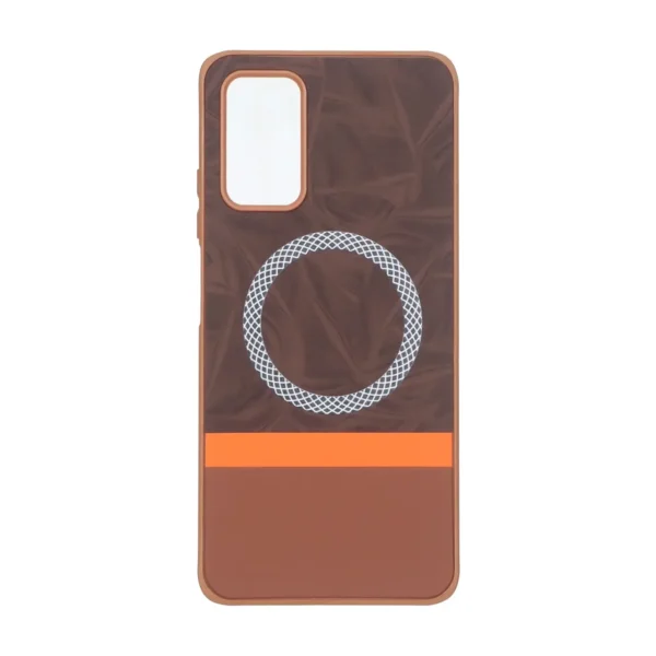 قاب جیر دو تکه طرح مگ سیف هاشور Xiaomi Redmi Note 9T / Note 9 5G - قهوه ای