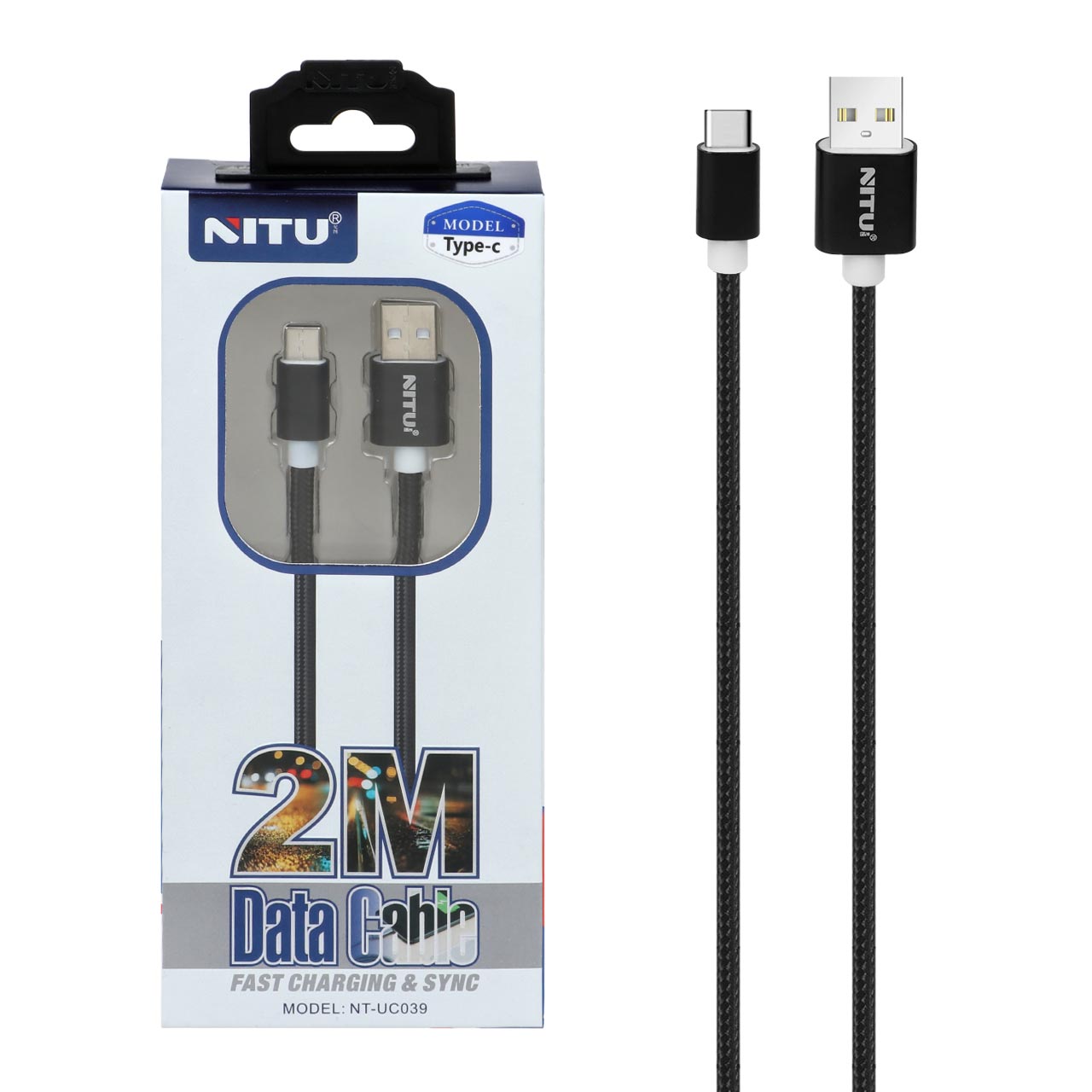 کابل شارژ 2 متری NITU Type-C مدل UC039 - مشکی (گارانتی 18 ماه تعویض نیکان همراه) - اسپه کالا کابل شارژ 2 متری NITU Type-C مدل UC039 - مشکی (گارانتی 18 ماه تعویض نیکان همراه) - تصویر 1