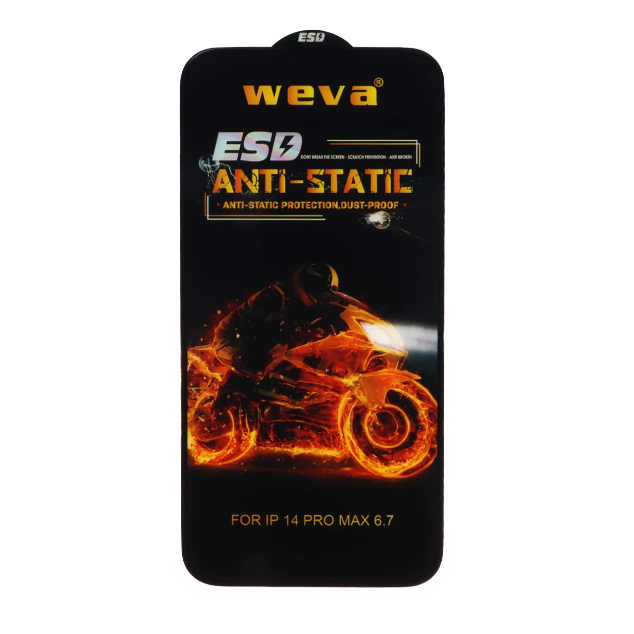محافظ صفحه نمایش شیشه ای Full Cover ESD Anti Static - Weva مدل Iphone 14 pro max (بدون پک) - اسپه کالا محافظ صفحه نمایش شیشه ای Full Cover ESD Anti Static - Weva مدل Iphone 14 pro max (بدون پک) - تصویر 1