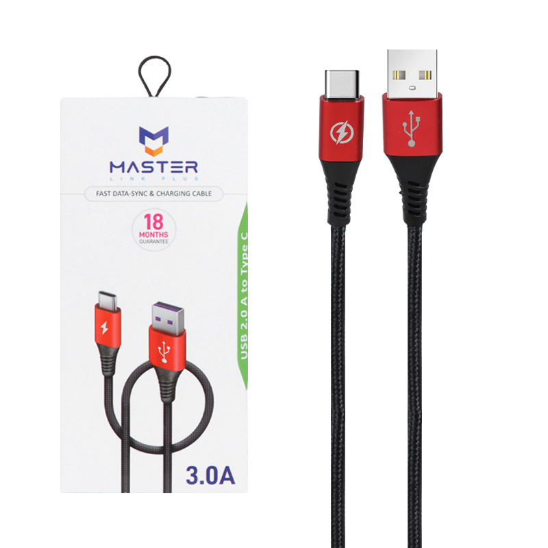 کابل شارژ کنفی سوپر فست MASTER Type-C مدل ETM 003 - مشکی قرمز - اسپه کالا کابل شارژ کنفی سوپر فست MASTER Type-C مدل ETM 003 - مشکی قرمز - تصویر 1