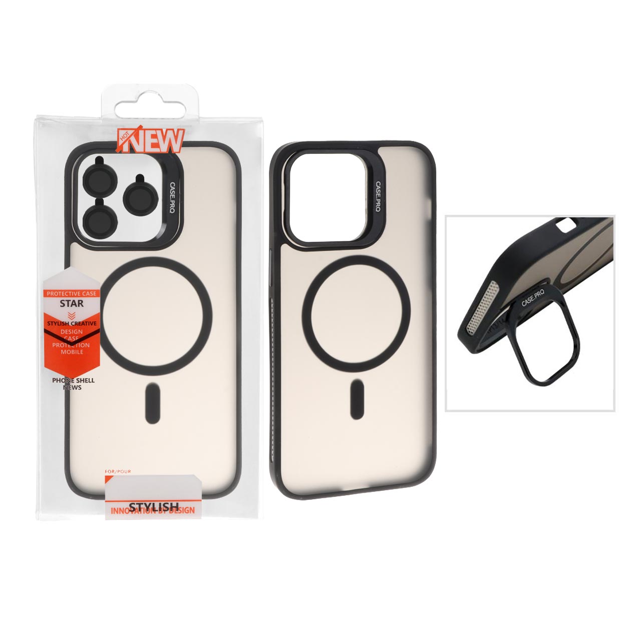 قاب Case Pro لنز آلومینیومی مات Magsafe با ست محافظ لنز رینگی مدل Apple iPhone 14 Pro Max - مشکی (پک دار) - اسپه کالا قاب Case Pro لنز آلومینیومی مات Magsafe با ست محافظ لنز رینگی مدل Apple iPhone 14 Pro Max - مشکی (پک دار) - تصویر 1