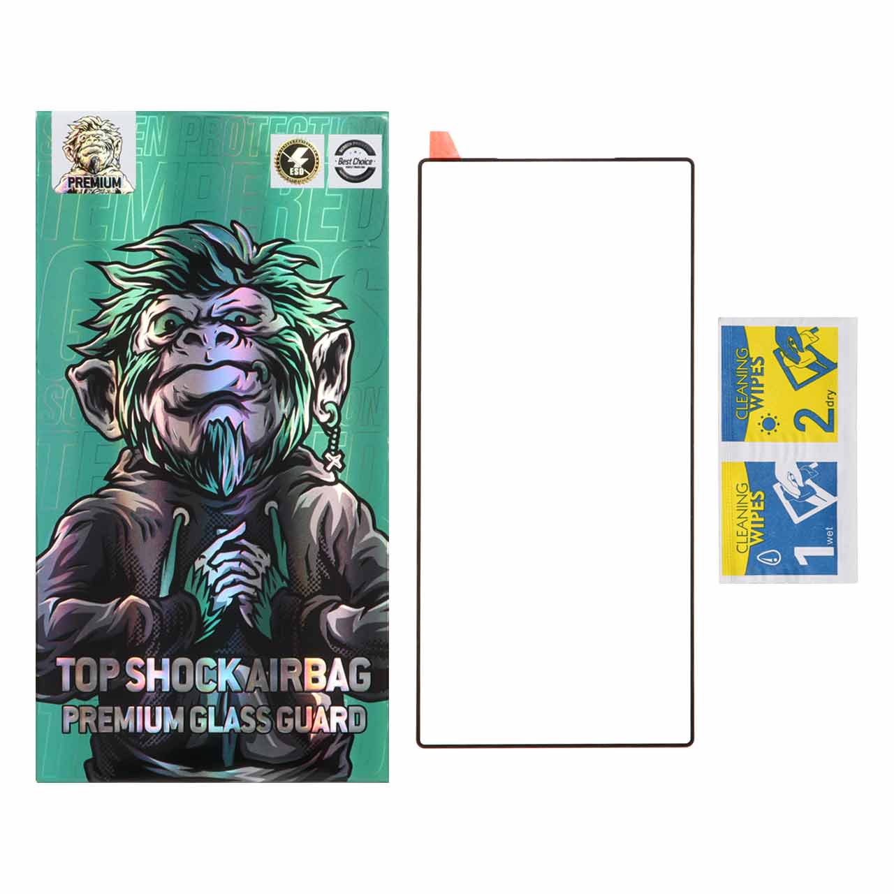 1235958 محافظ صفحه نمایش شیشه ای خم فول چسب Full Cover Top Shock درجه یک مدل Samsung Galaxy S24 Ultra - (پک دار) - تصویر 1
