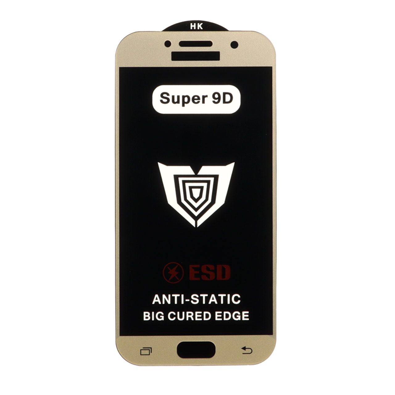 1277422 محافظ صفحه نمایش شیشه ای Full Cover ESD Anti Static - Super 9D مدل Samsung Galaxy A5 2017 / A520 (بدون پک) - طلایی - تصویر 1