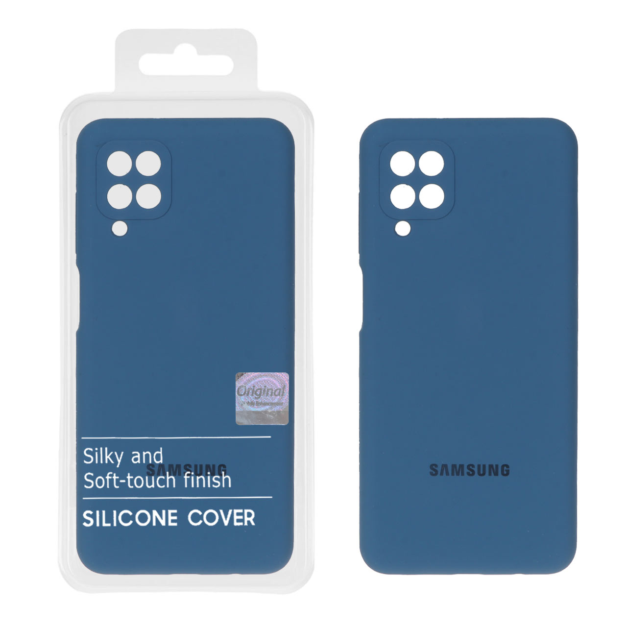 1398834 قاب سیلیکونی پاک کنی اورجینال Master Quality مدل Samsung Galaxy A12 / M12 / F12 - آبی تیره (پک دار) - تصویر 1
