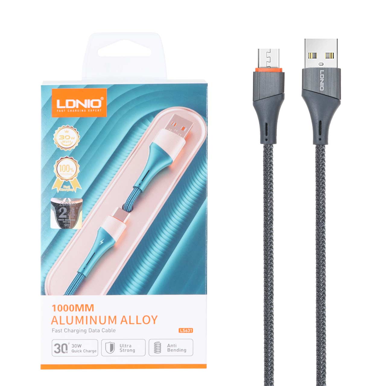 1436846 کابل شارژ فست اندروید LDNIO مدل LS631 - خاکستری - تصویر 1