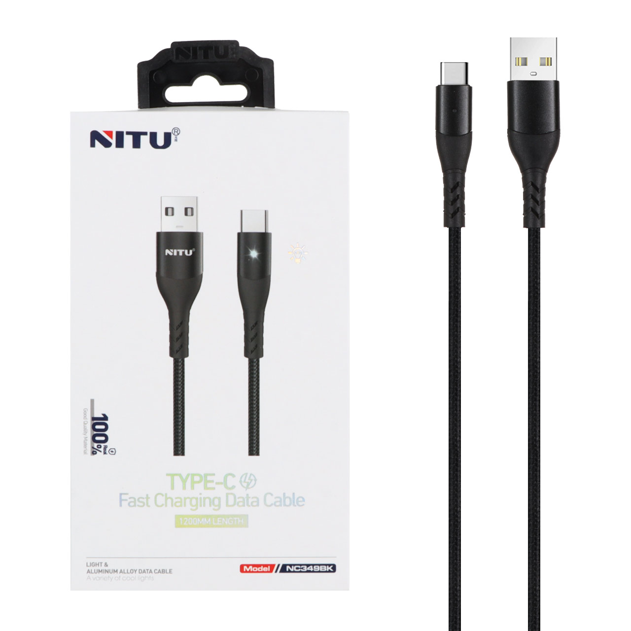 کابل شارژ و دیتا فست کنفی 1.2 متری Nitu Type-C مدل NC349BK - مشکی (گارانتی 12 ماه تعویض نیکان همراه) - اسپه کالا کابل شارژ و دیتا فست کنفی 1.2 متری Nitu Type-C مدل NC349BK - مشکی (گارانتی 12 ماه تعویض نیکان همراه) - تصویر 1