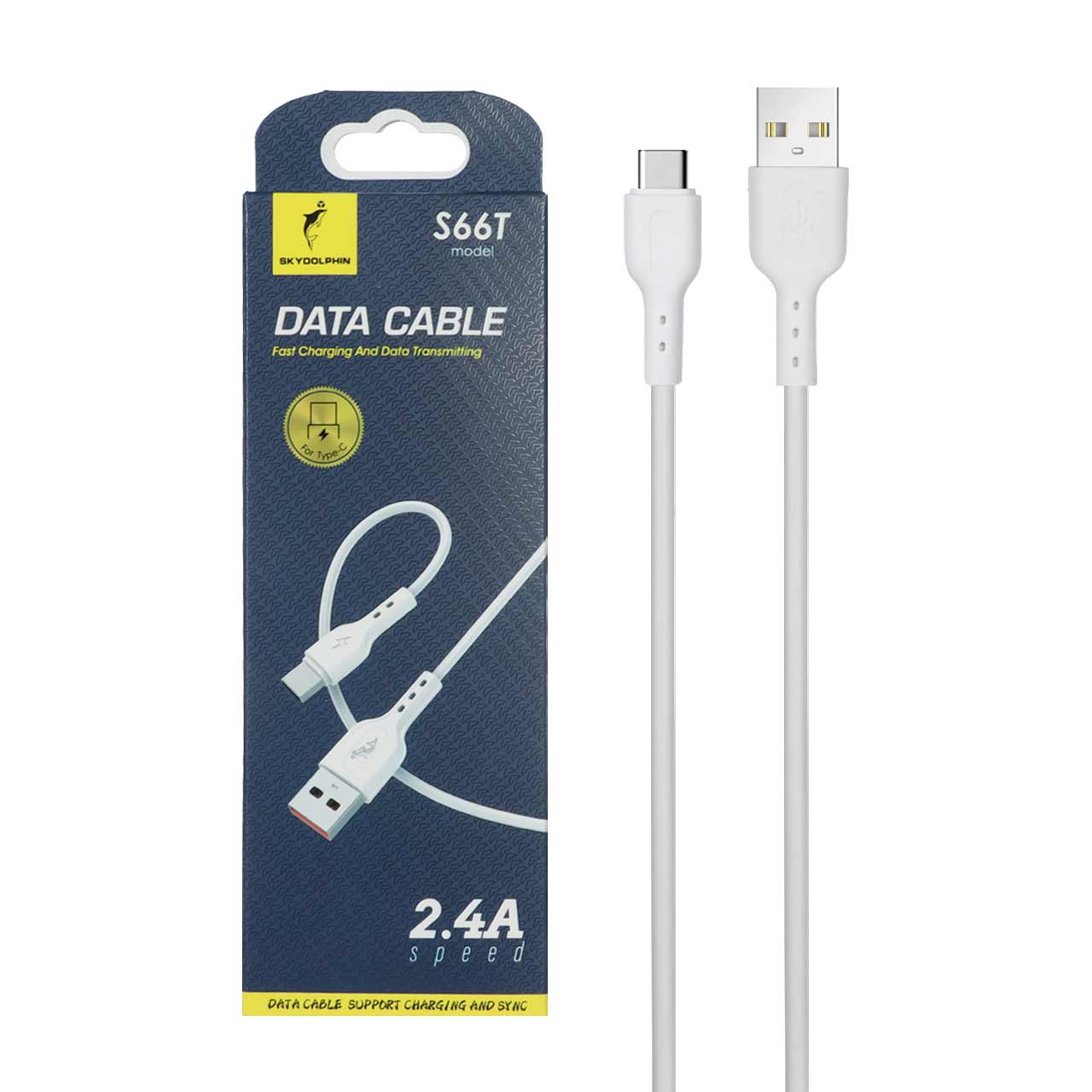 کابل شارژ فست SKY DOLPHIN Type-C مدل S66T – سفید – DST ( شش ماهه شرکتی)