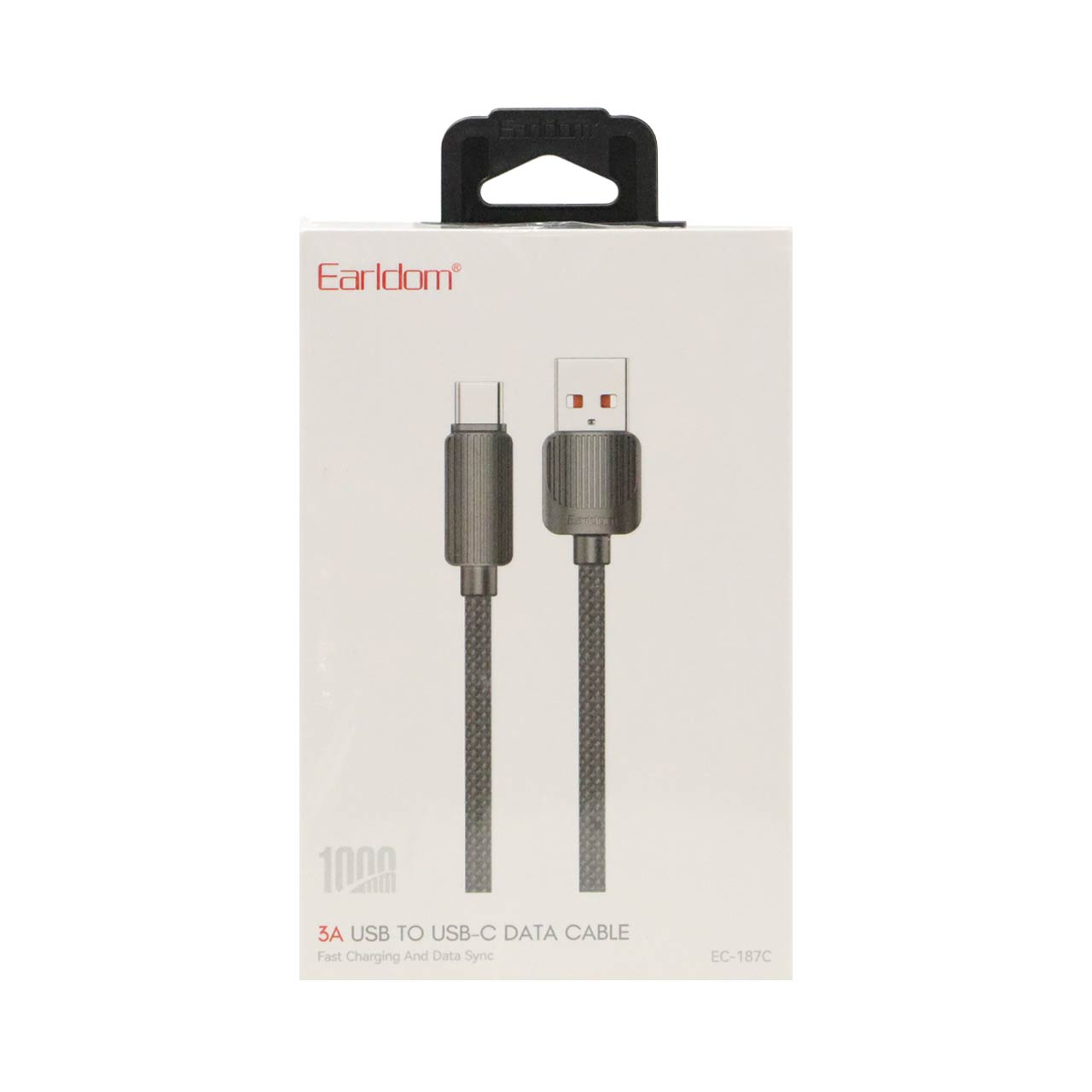 کابل شارژ و دیتا فست کنفی 1 متری Earldom Type-C مدل EC-187C - مشکی - اسپه کالا کابل شارژ و دیتا فست کنفی 1 متری Earldom Type-C مدل EC-187C - مشکی - تصویر 1
