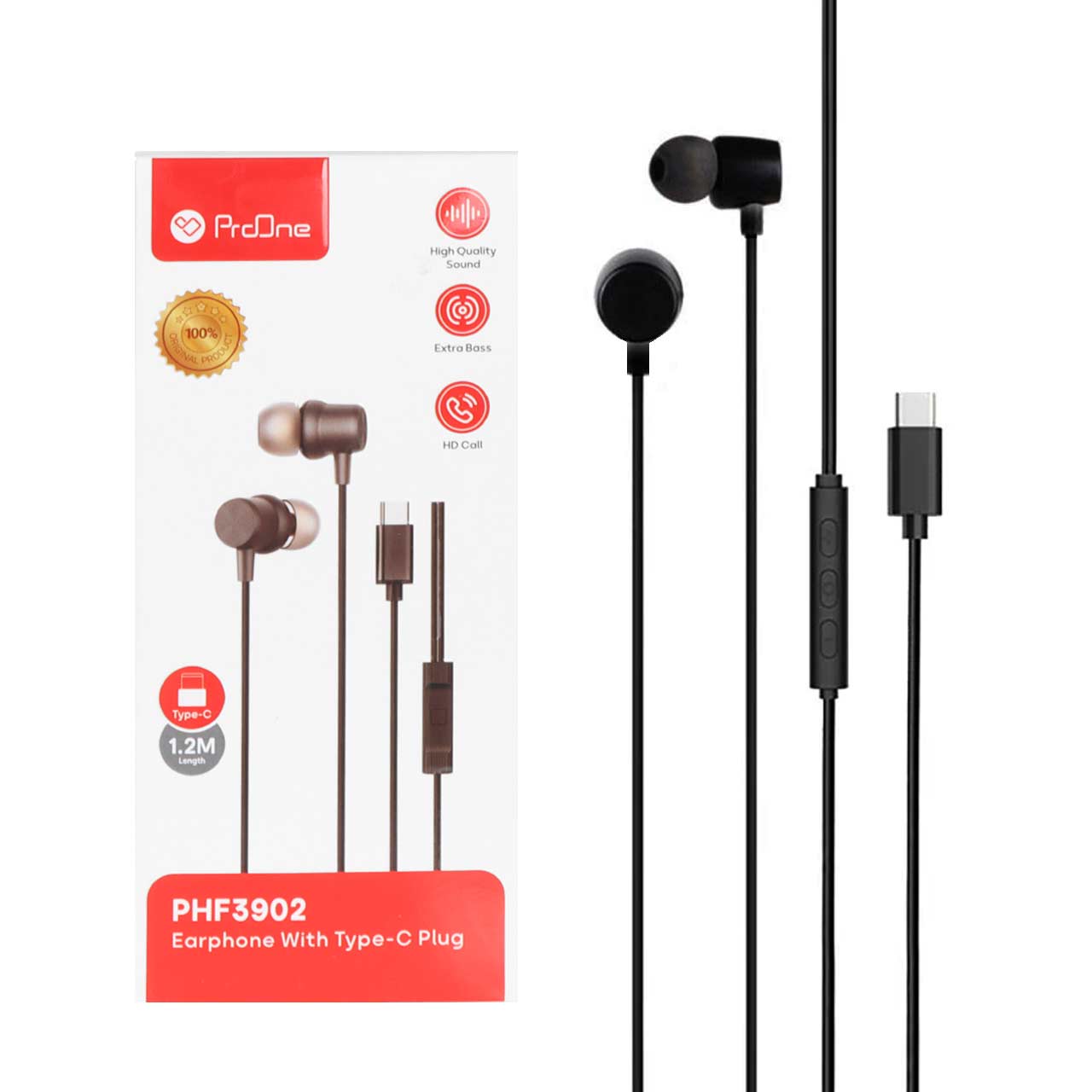 1637188 هندزفری باسیم پورت ProOne Type-C مدل PHF3902 - مشکی - تصویر 1