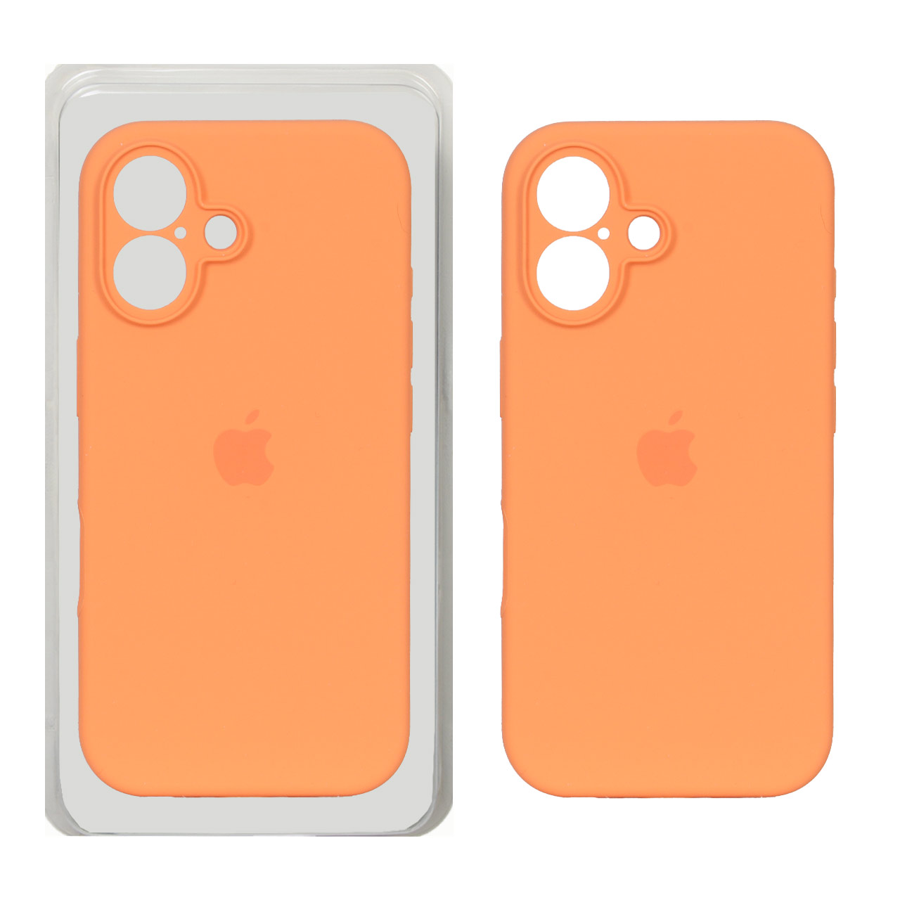 1654908 قاب سیلیکونی پاک کنی محافظ لنزدار اورجینال Apple iPhone 16 - نارنجی روشن (پک دار) - NTC - تصویر 1