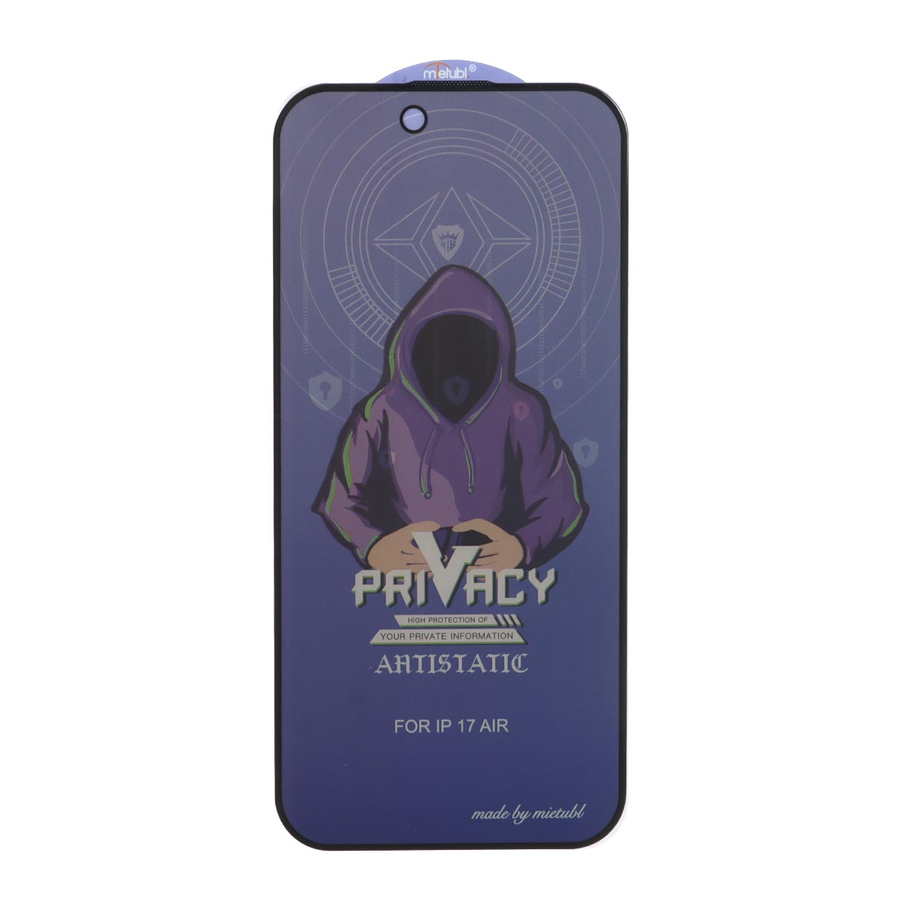 1693986 محافظ صفحه نمایش شیشه ای Full Cover Mietubl Anti Static Privacy مدل NTC - Apple iPhone 17 Air - تصویر 1