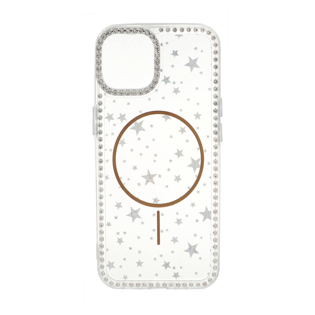 قاب Star شفاف طرح مگ سیف نگین دار Apple iPhone 13 / iPhone 14 - طلایی - اسپه کالا قاب Star شفاف طرح مگ سیف نگین دار Apple iPhone 13 / iPhone 14 - طلایی - تصویر 1