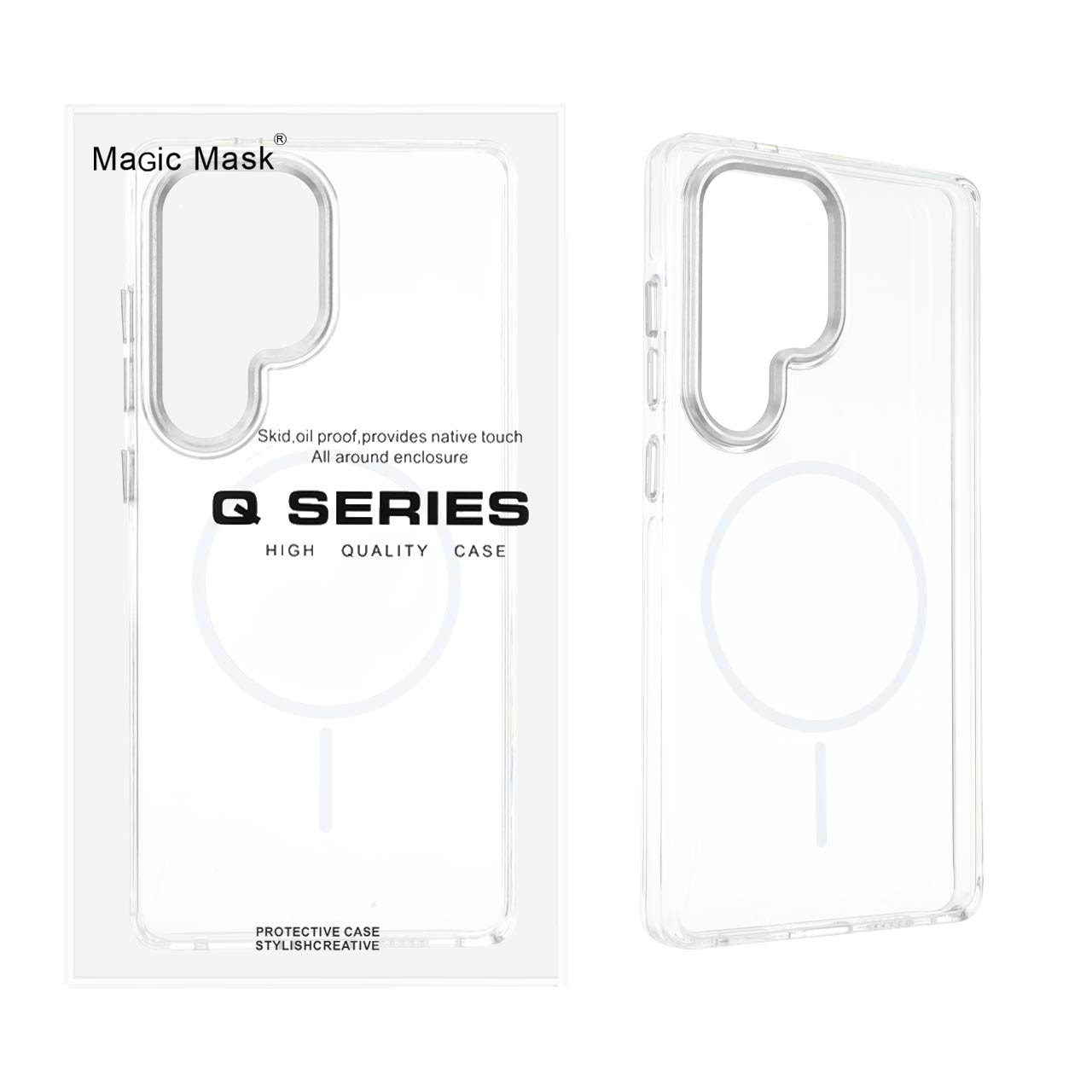 قاب اورجینال Magic Mask کریستالی دور لنز آلومینیومی MagSafe مدل Samsung Galaxy S23 Ultra - سفید (پک دار) - اسپه کالا قاب اورجینال Magic Mask کریستالی دور لنز آلومینیومی MagSafe مدل Samsung Galaxy S23 Ultra - سفید (پک دار) - تصویر 1
