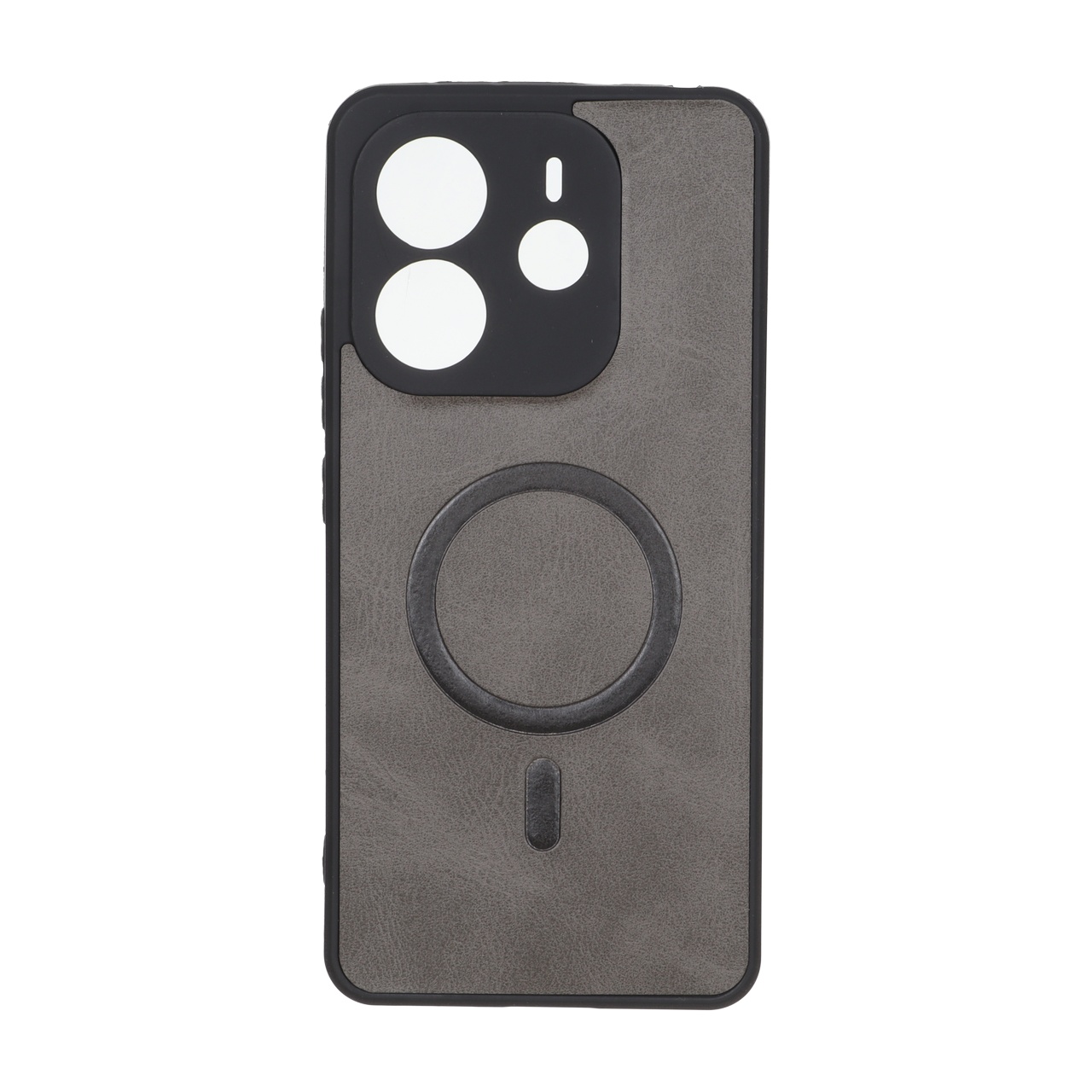 قاب چرمی طرح مگ سیف محافظ لنزدار Xiaomi Redmi Note 14 4G - خاکستری - اسپه کالا قاب چرمی طرح مگ سیف محافظ لنزدار Xiaomi Redmi Note 14 4G - خاکستری - تصویر 1